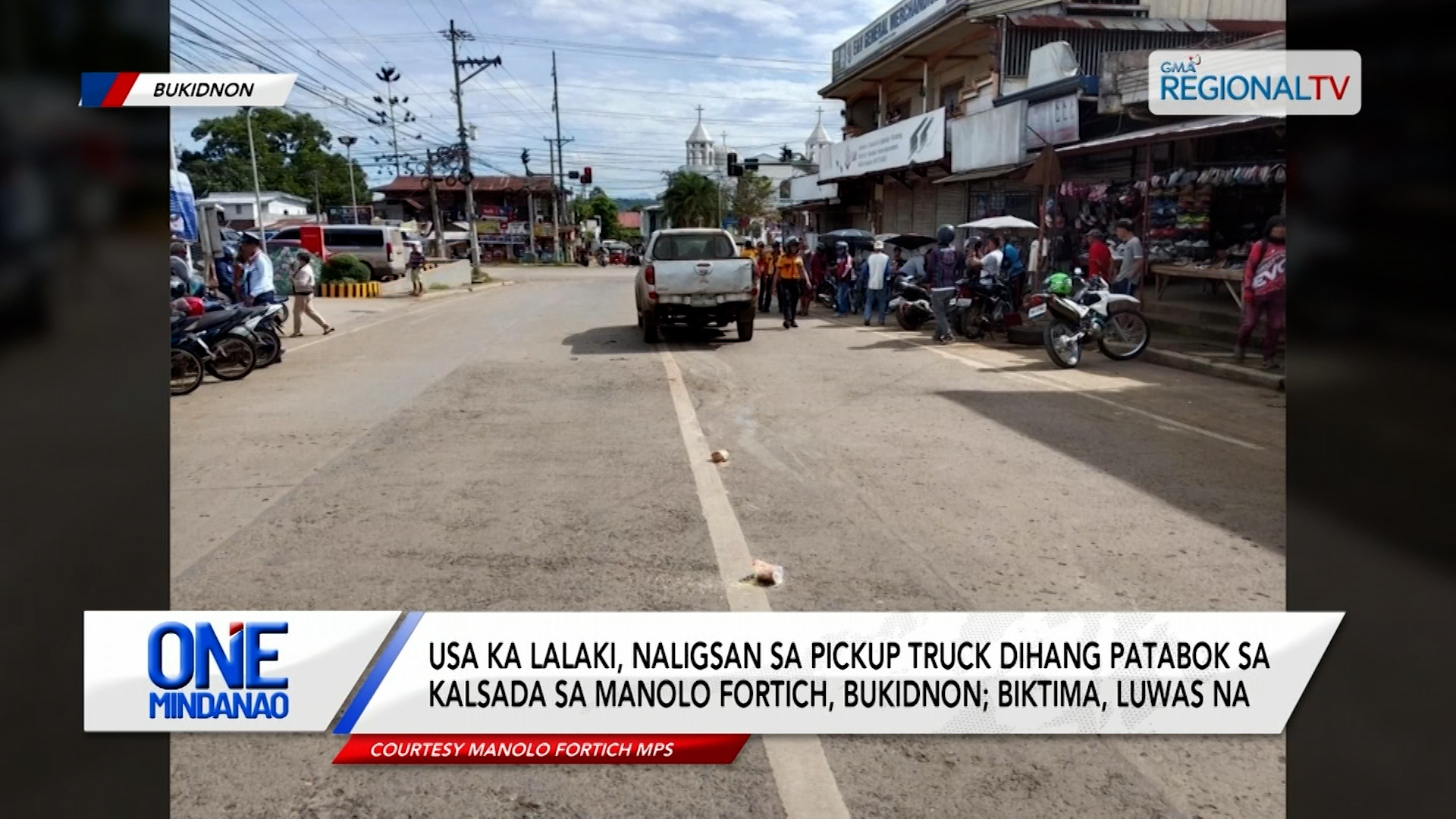 Usa ka lalaki, naligsan sa pickup truck sa Manolo Fortich, Bukidnon