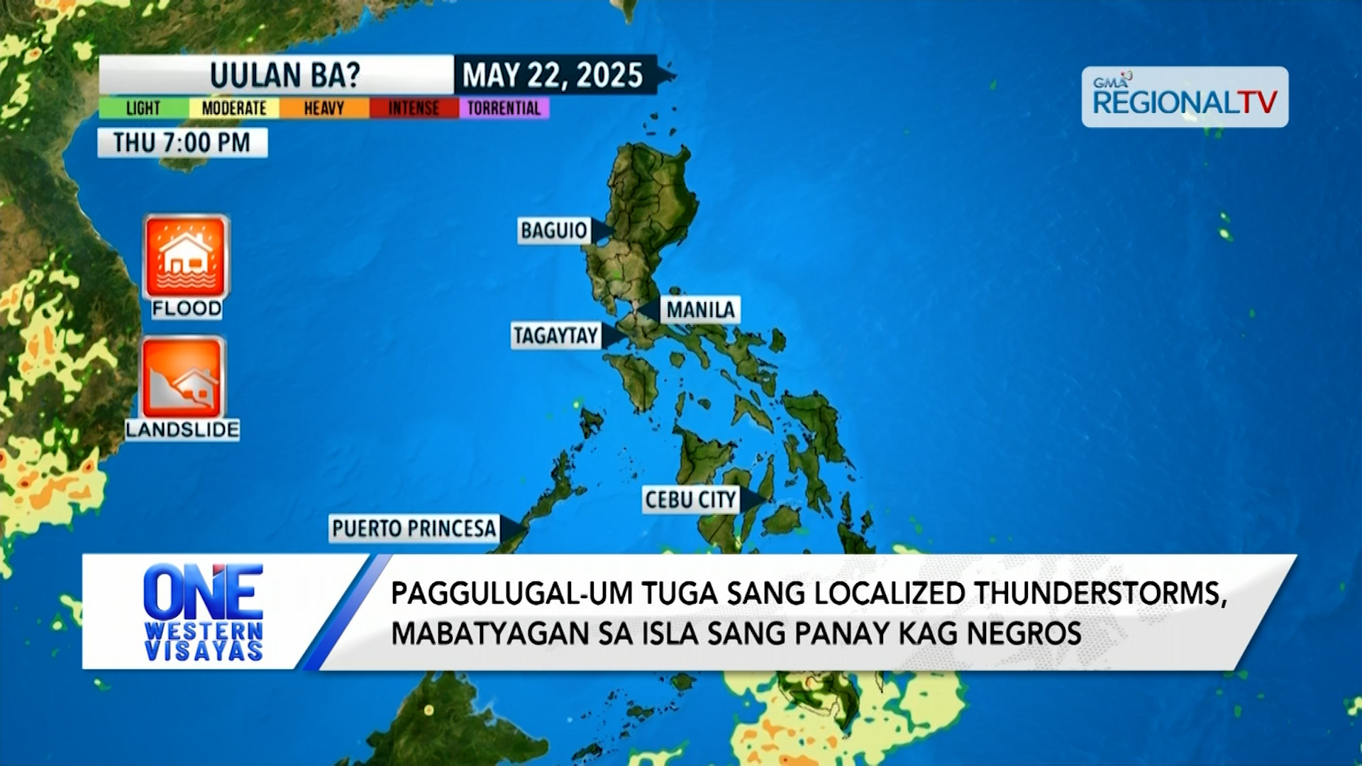 Paggulugal-um tuga sang localized thunderstorms, mabatyagan sa Panay kag Negros