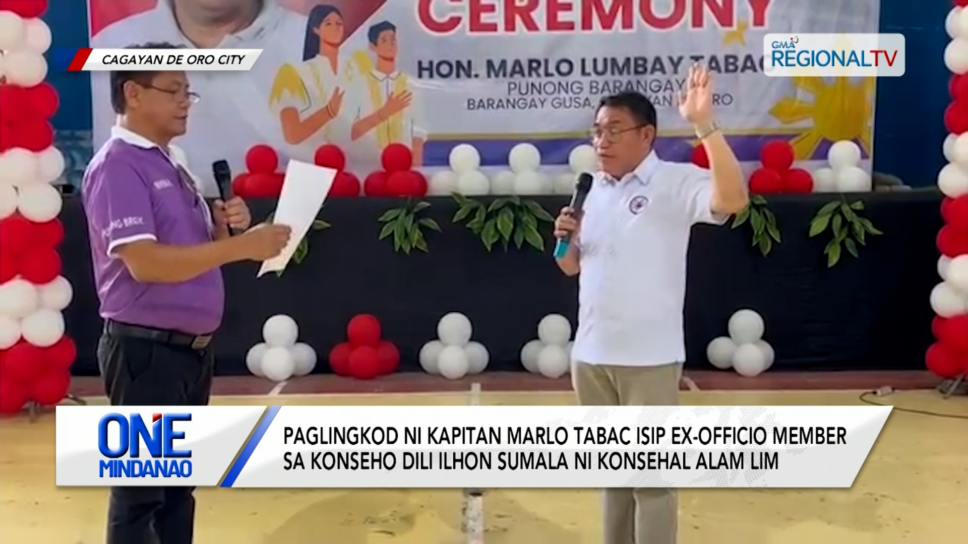 Paglingkod ni Kapitan Tabac isip ex-officio member sa konseho dili ilhon