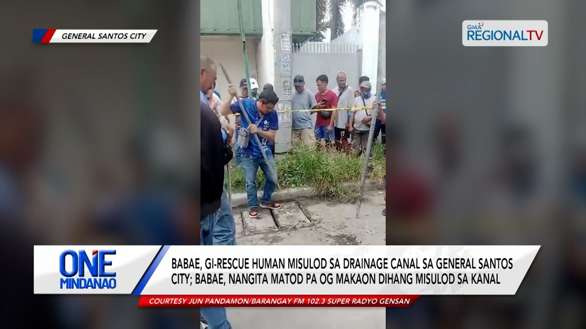 Babae, gi-rescue human misulod sa drainage canal sa General Santos City
