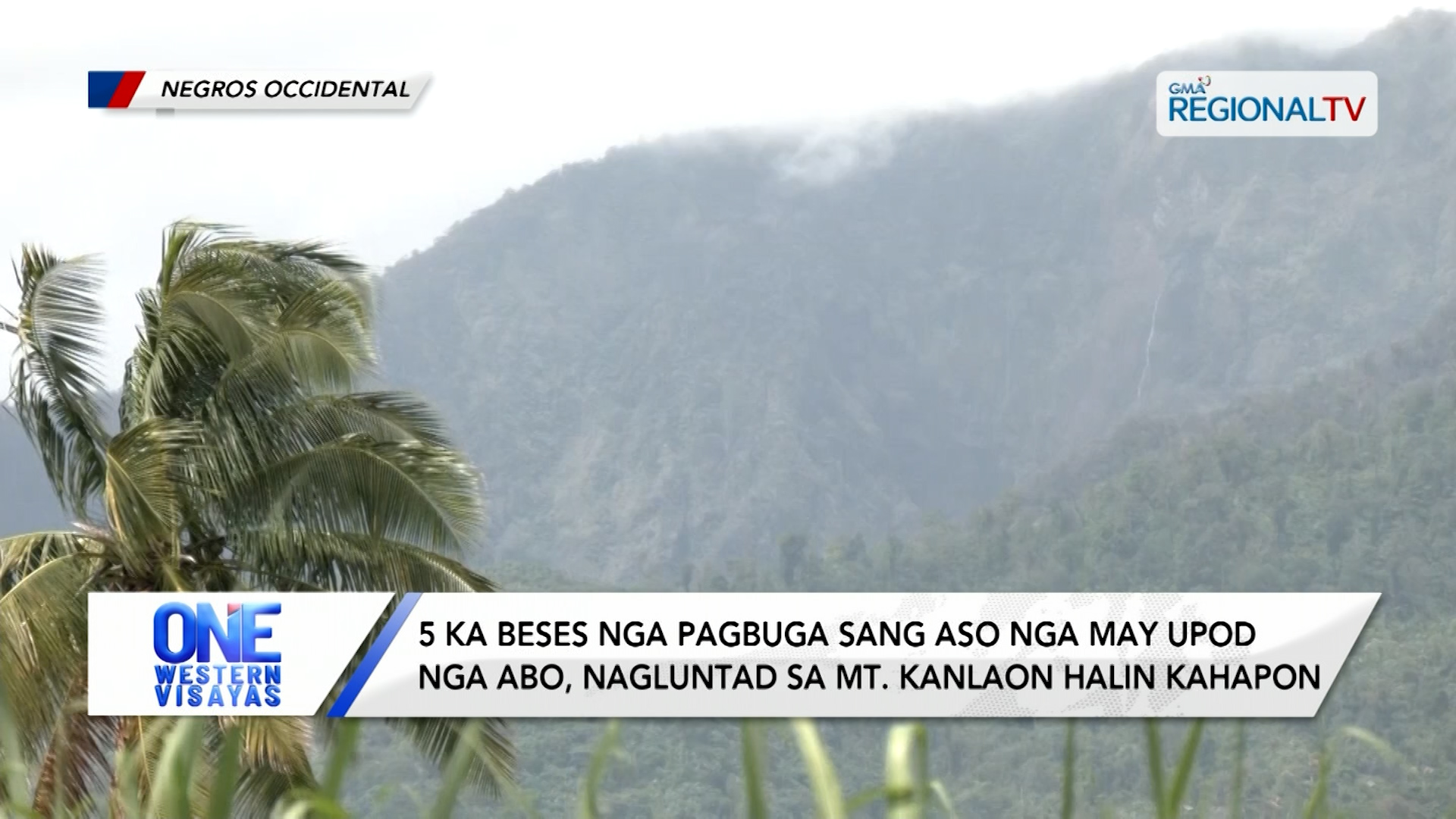 5 ka beses nga pagbuga sang aso nga may upod nga abo, nagluntad sa Mt. Kanlaon | One Western Visayas