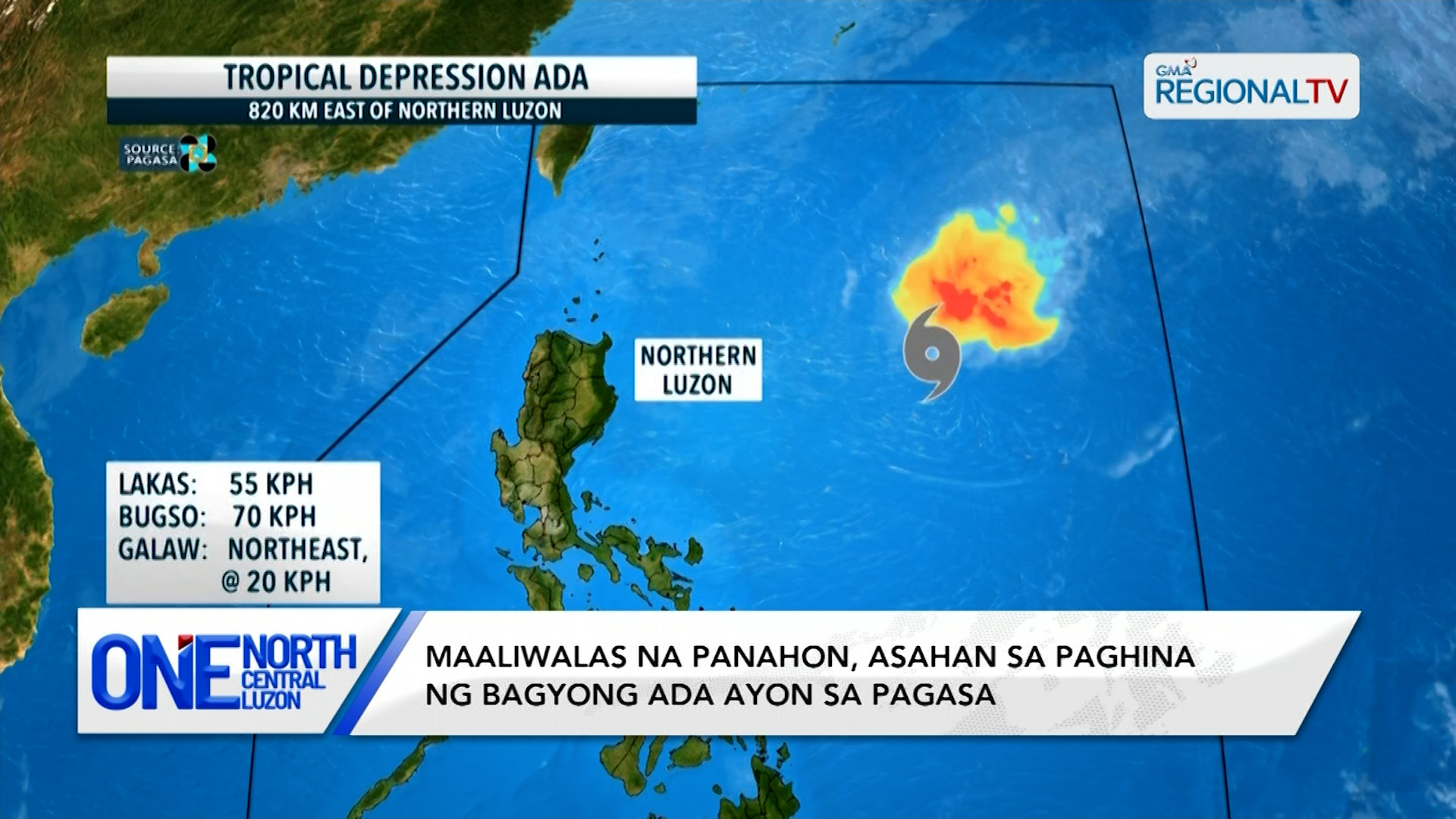 Maaliwalas na panahon, asahan sa paghina ng Bagyong Ada ayon sa PAGASA | One North Central Luzon