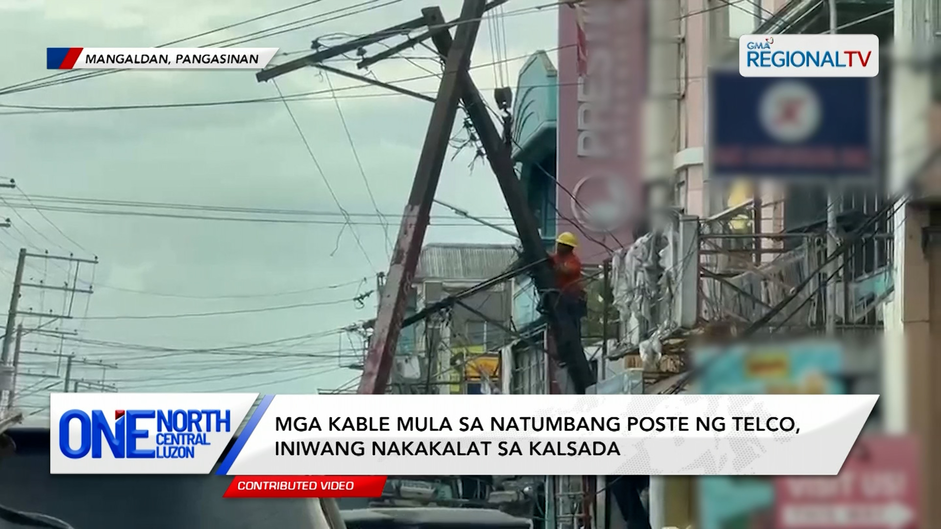 Mga kable mula sa natumbang poste ng Telco, iniwang nakakalat sa