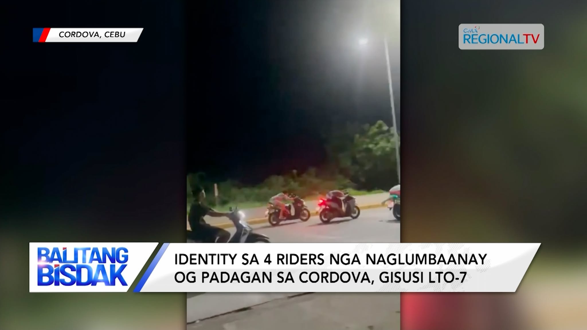 Identity sa 4 Riders nga Naglumbaanay og Padagan sa Cordova, Gisusi sa LTO-7 | Balitang Bisdak