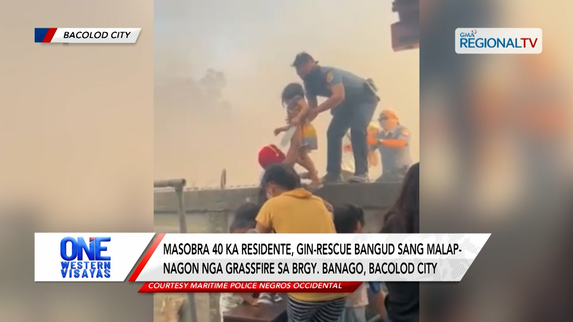Masobra 40 ka residente, gin-rescue bangud sang grassfire sa Bacolod City | One Western Visayas