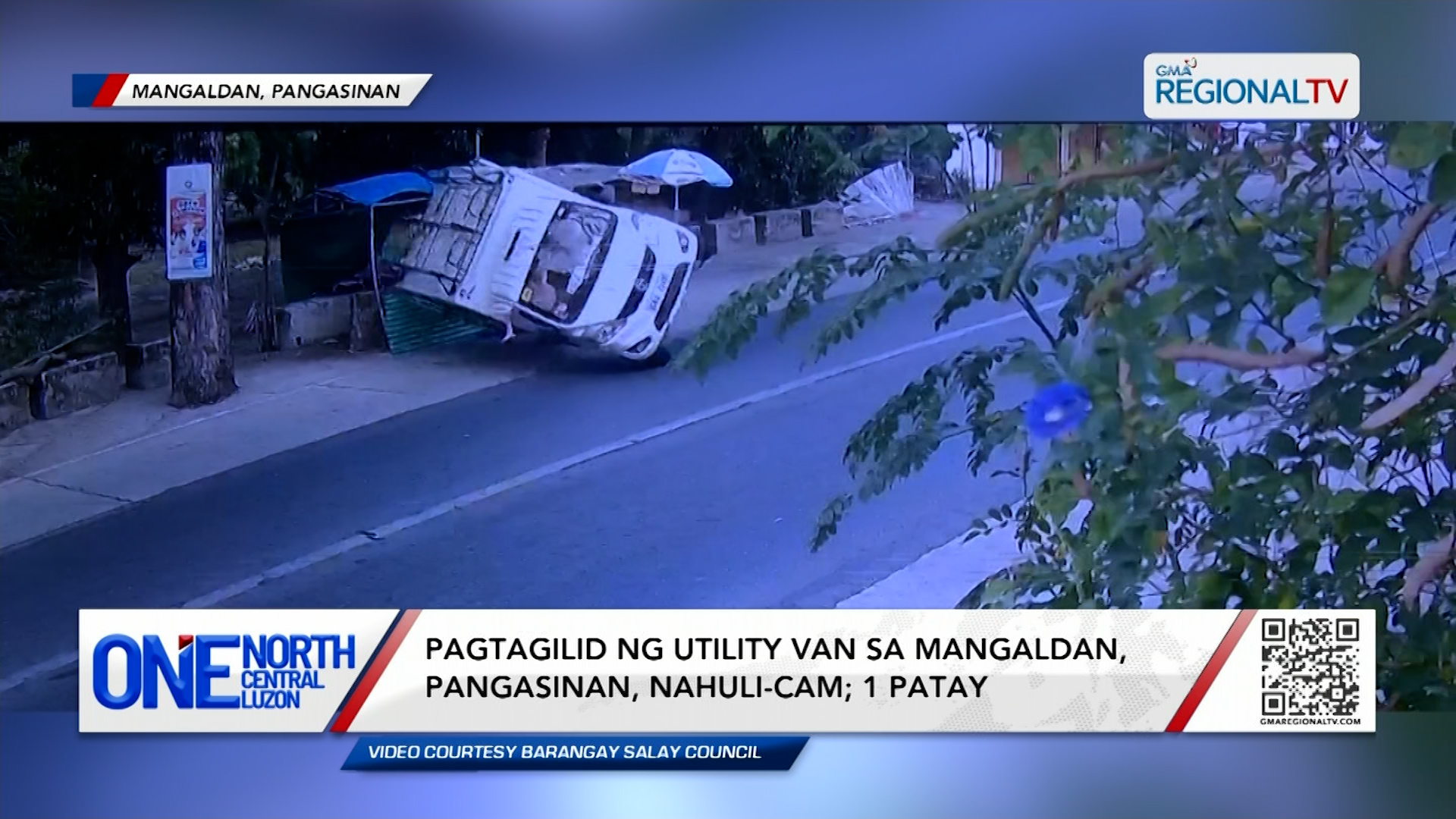 Pagtagilid ng utility van sa Mangaldan, Pangasinan, nahuli-cam; 1 patay | One North Central Luzon