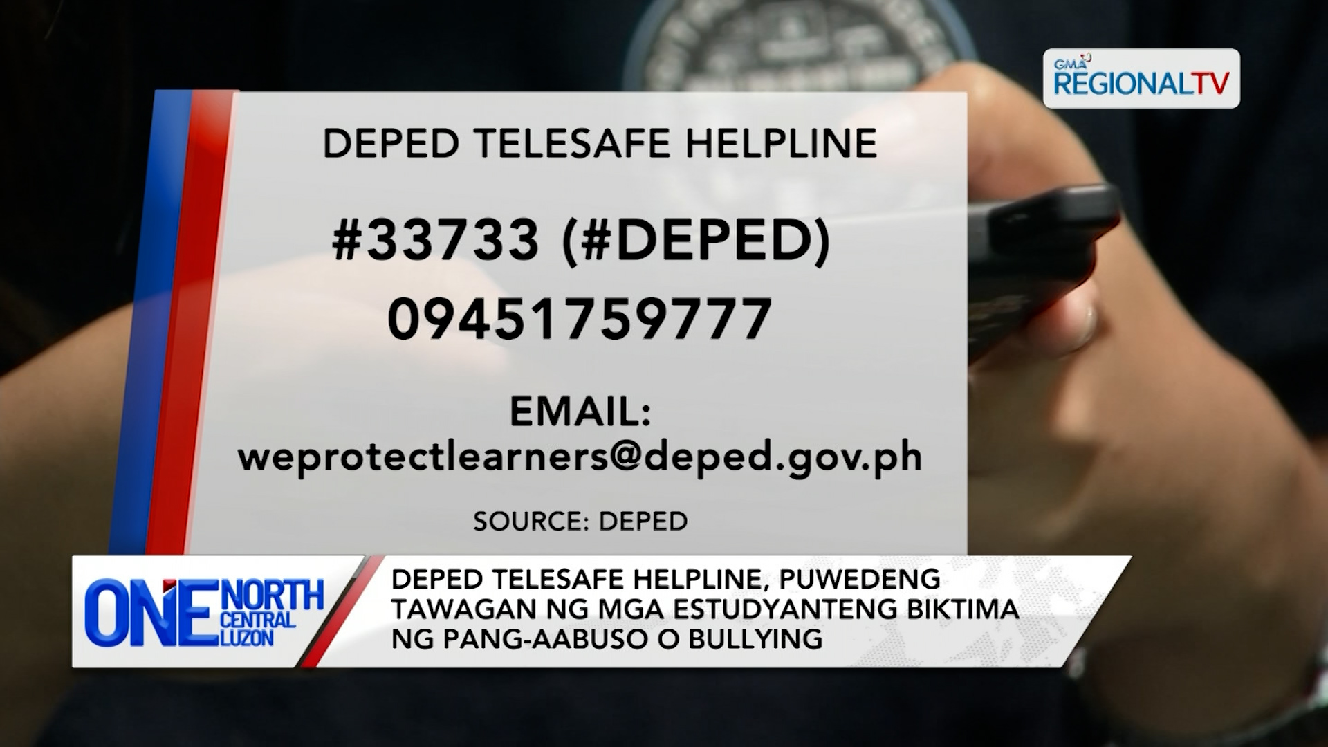 DepEd Telesafe Helpline, puwedeng tawagan ng mga estudyante | One North Central Luzon