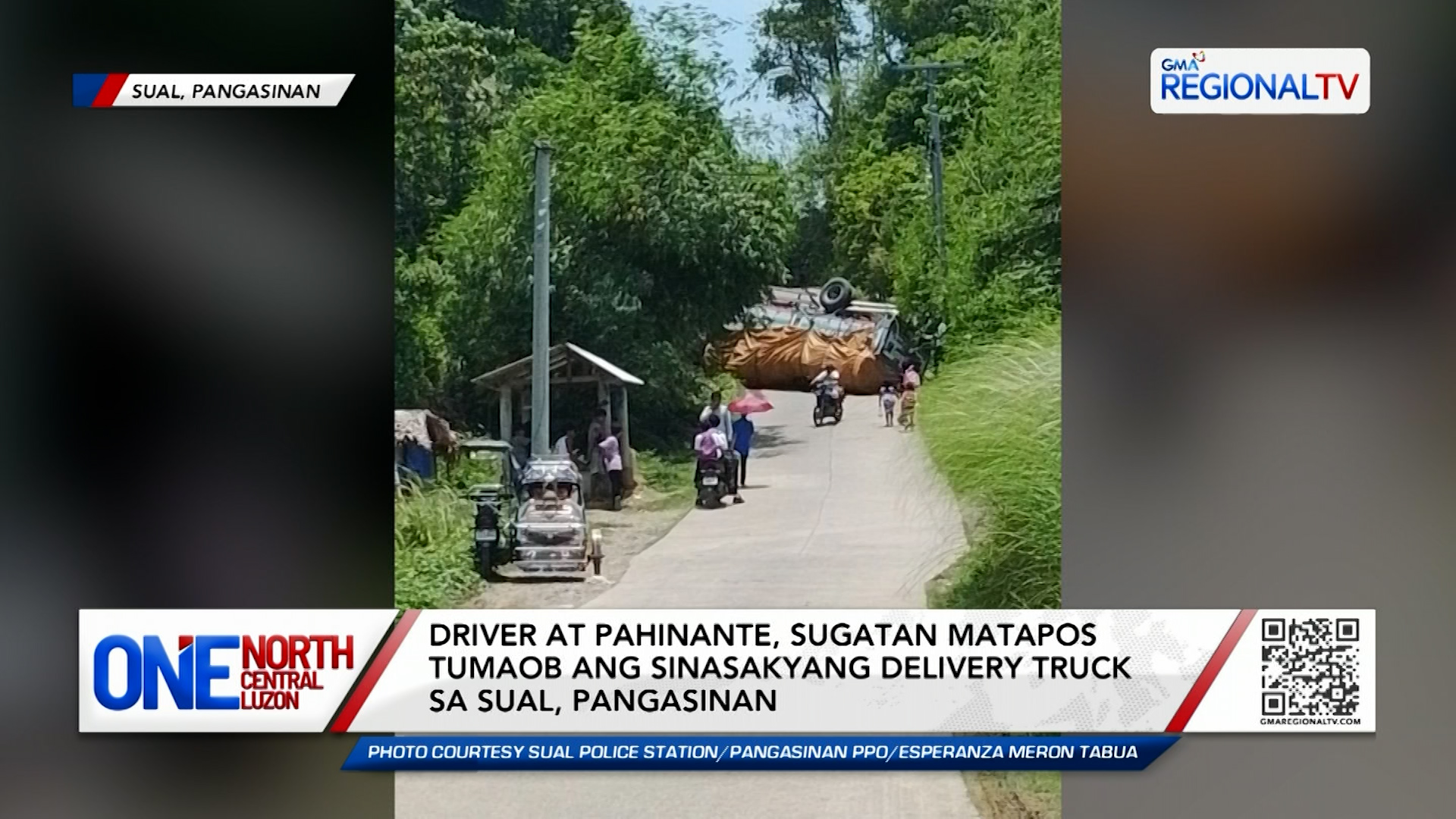Driver at pahinante, sugatan matapos tumaob ang sinasakyang delivery truck | One North Central Luzon
