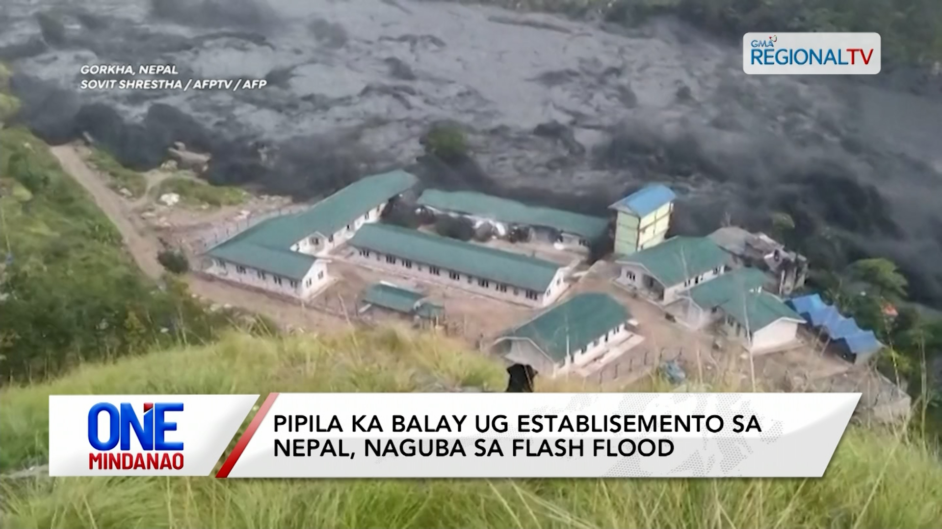 Pipila ka balay ug establisemento sa Nepal, naguba sa flash flood I One Mindanao