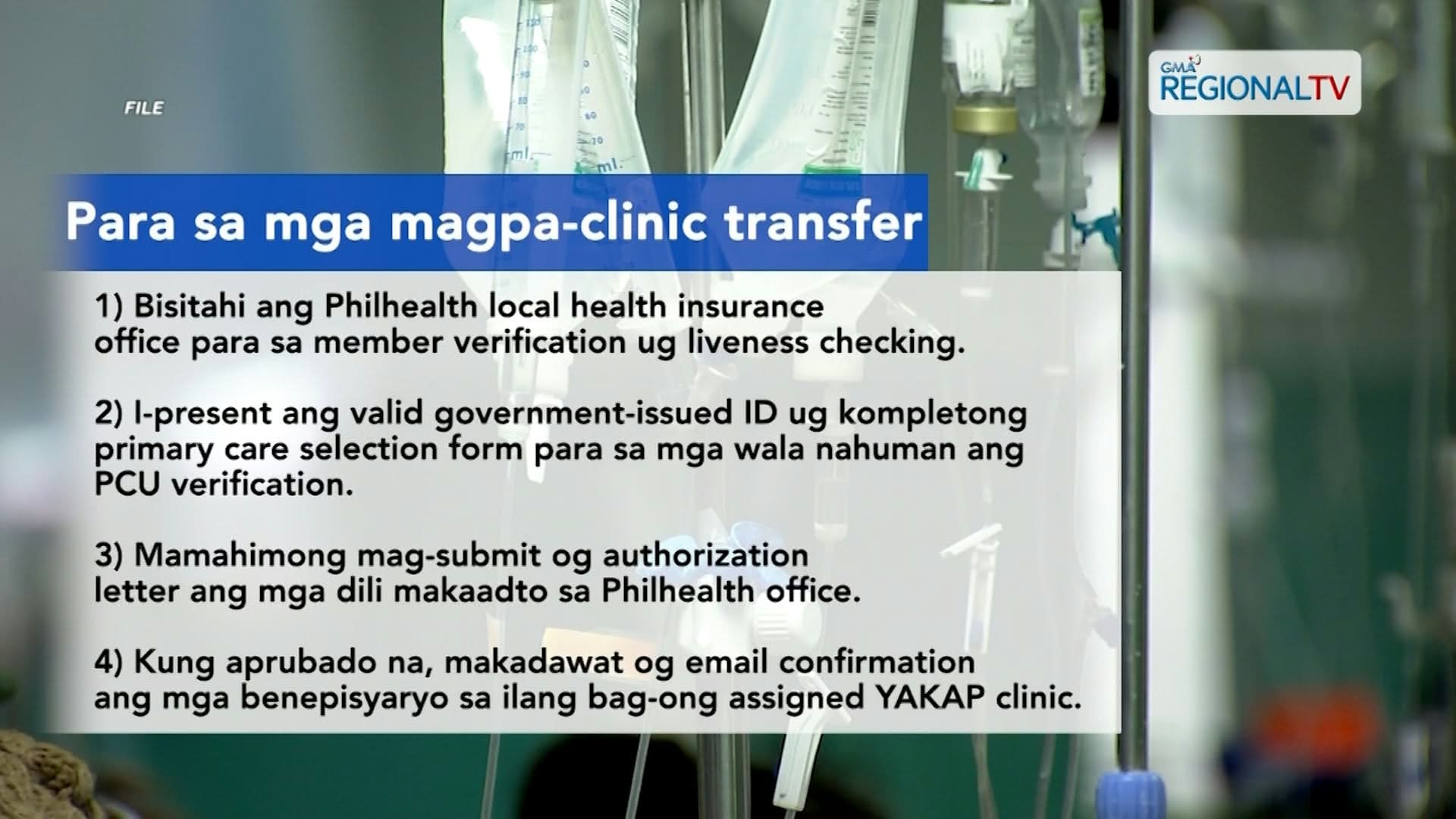 PHILHEALTH members, mamahimo nang mag-request nga mabalhin sa gipili nga YAKAP Clinic I One Mindanao