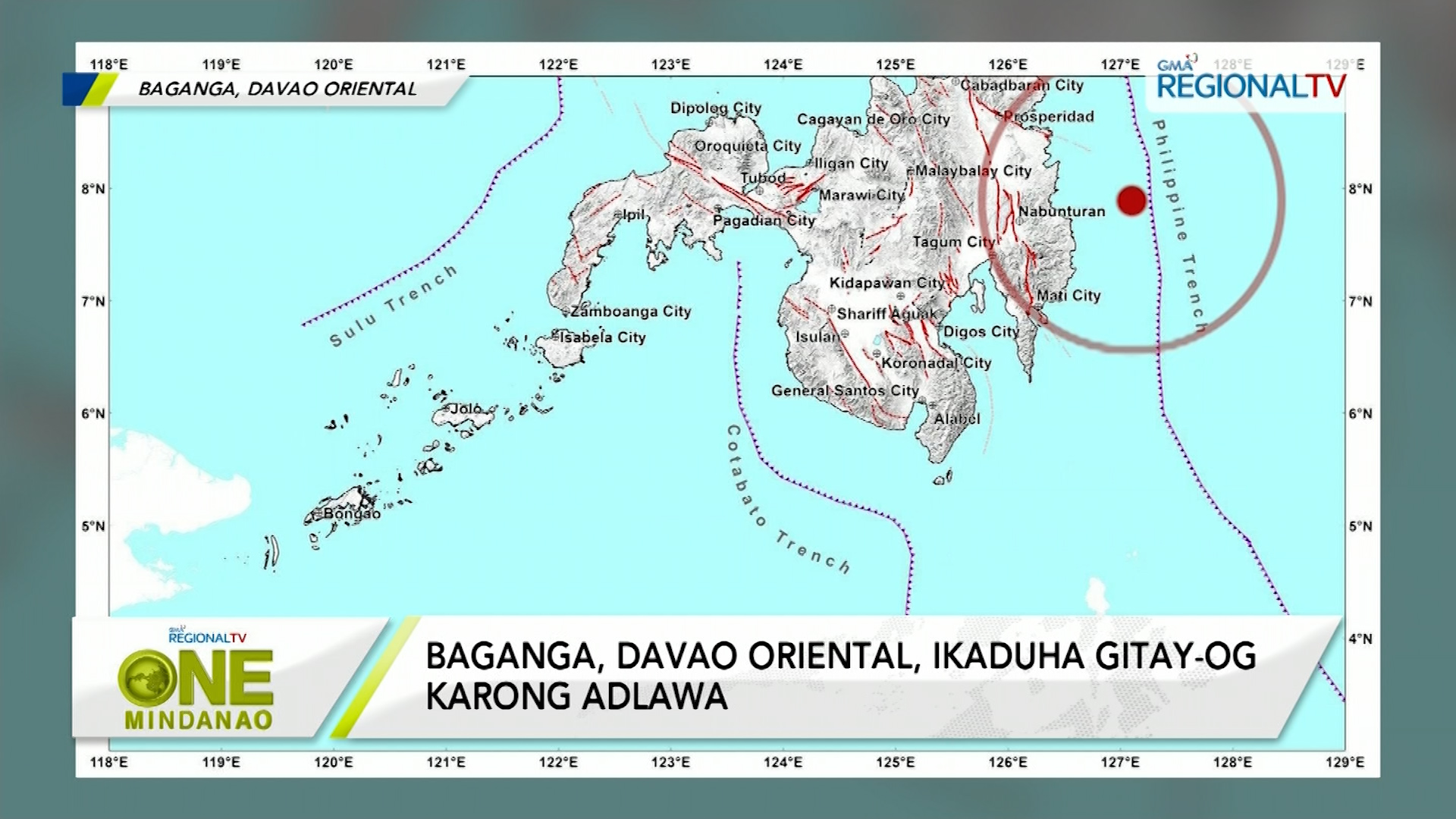 Baganga, Davao Oriental, ikaduha gitay-og karong adlawa, March 7