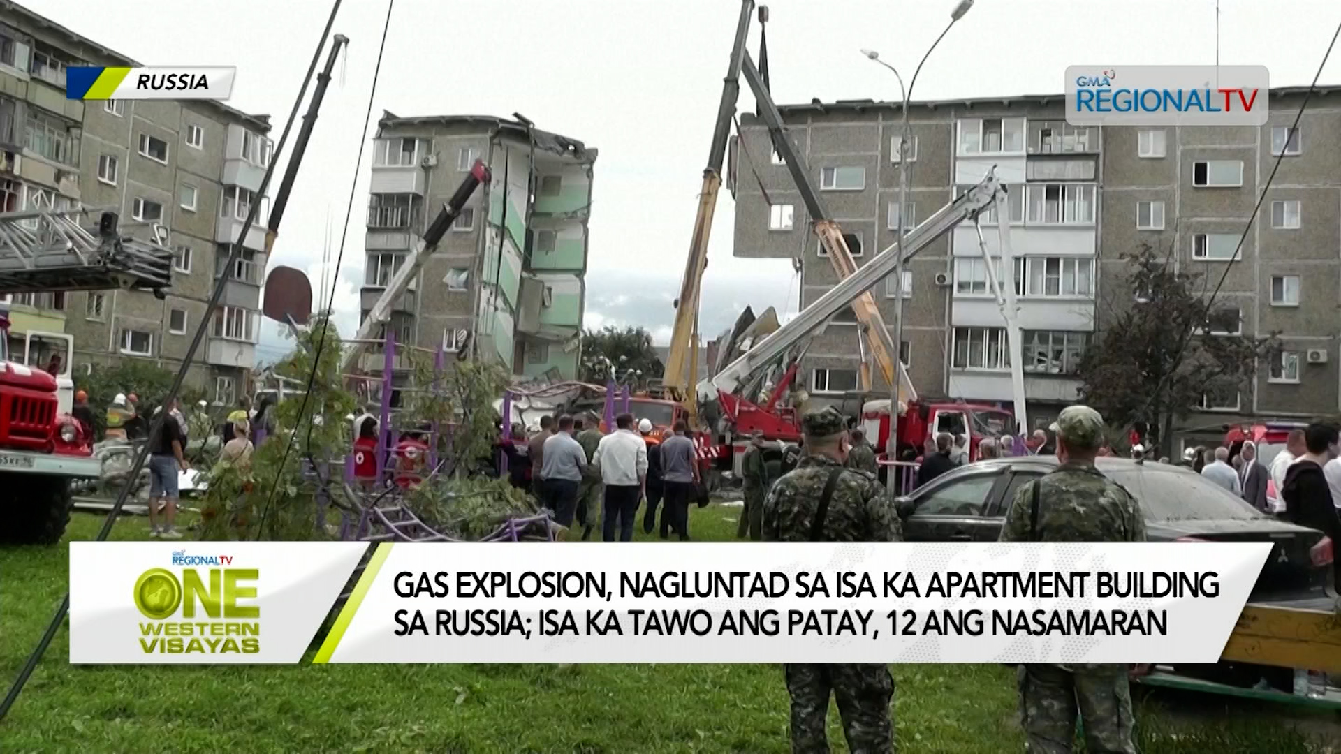 Gas explosion, nagluntad sa isa ka apartment building sa Russia