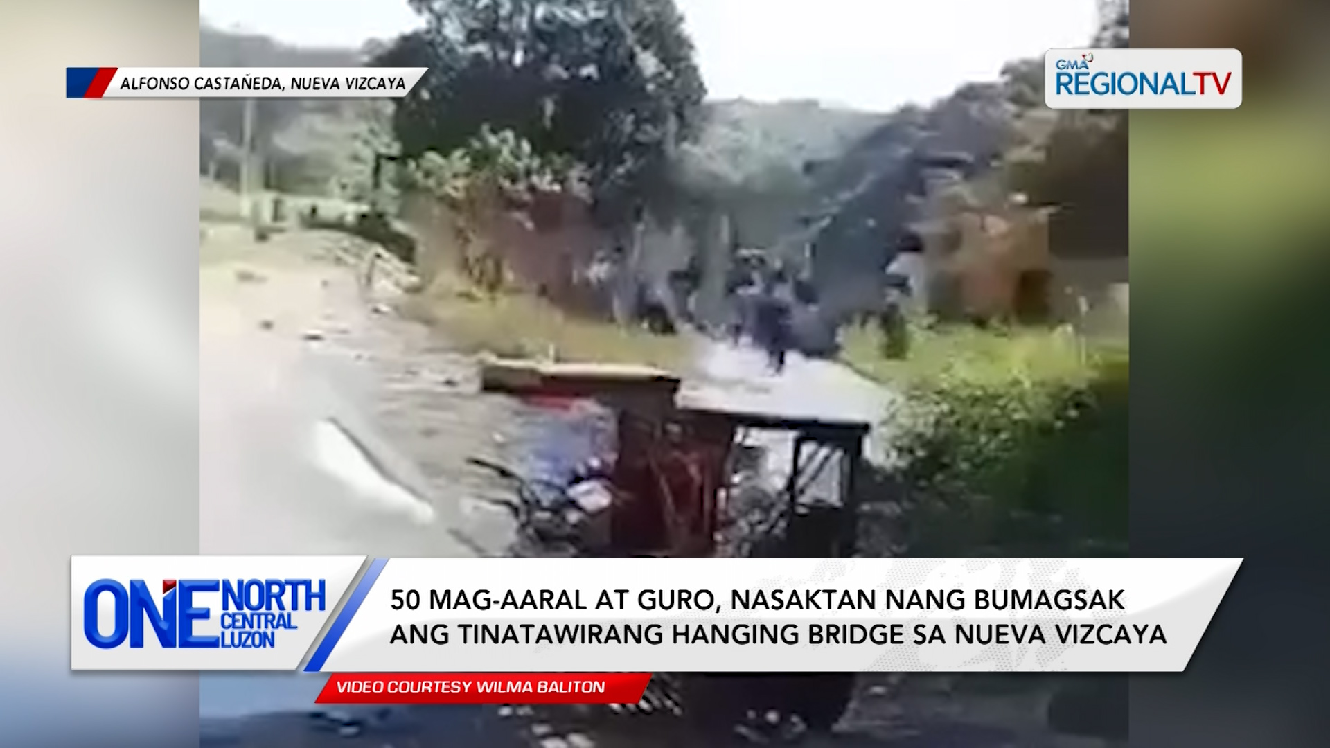 50 mag-aaral at guro, nasaktan sa pagbagsak ng hanging bridge