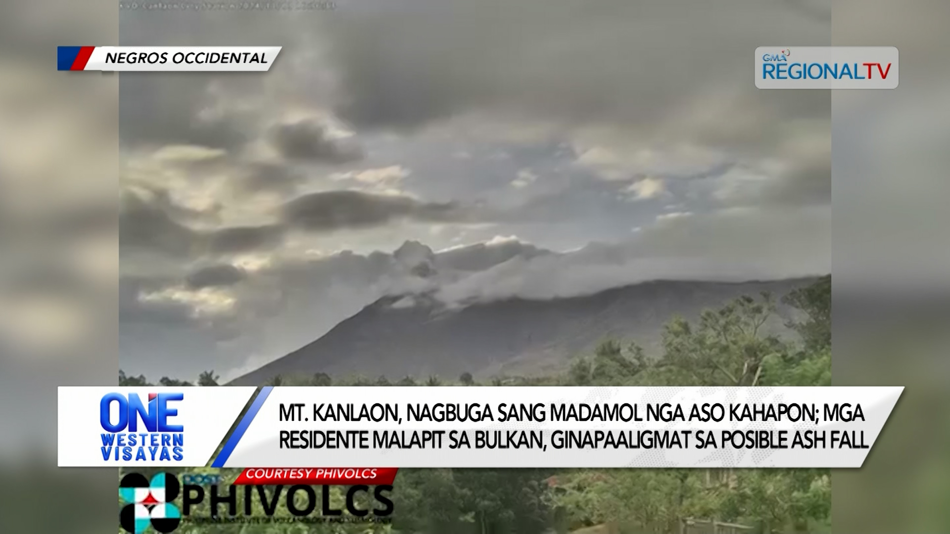 Mt. Kanlaon, nagbuga sang madamol nga aso