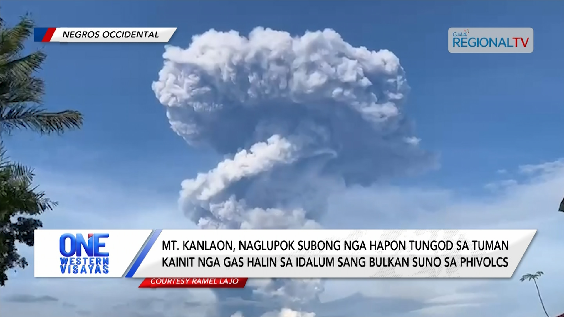 Mt. Kanlaon naglupok tungod sa tuman kainit nga gas suno sa PHIVOLCS
