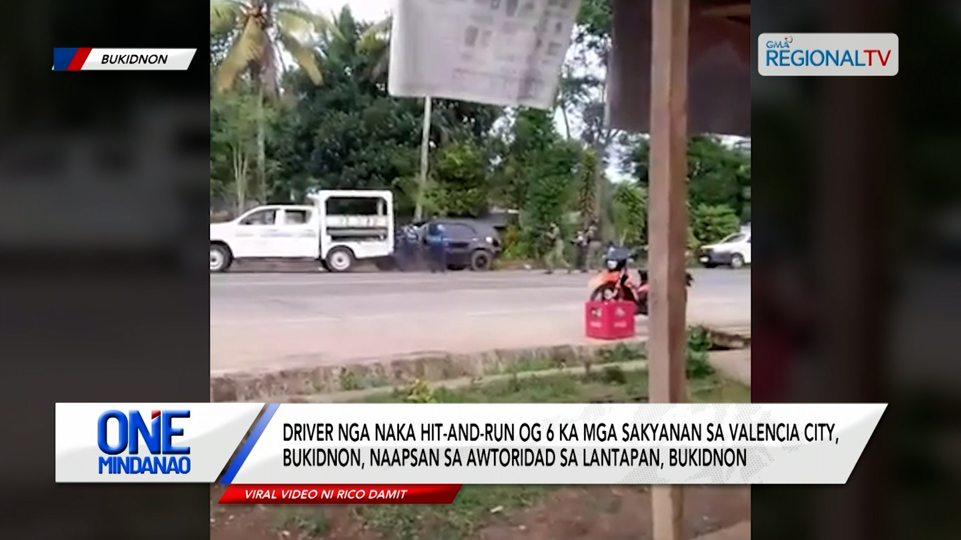 Driver nga naka hit-and-run sa Valencia City, naapsan sa awtoridad