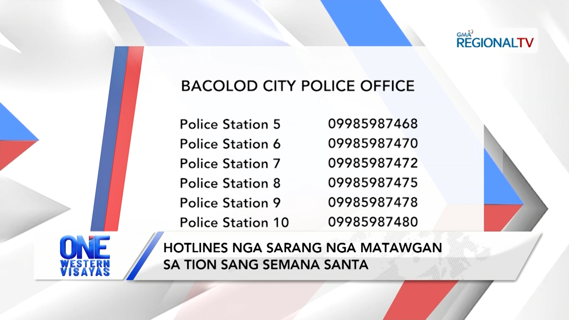 Hotlines nga sarang nga matawgan sa tion sang semana santa