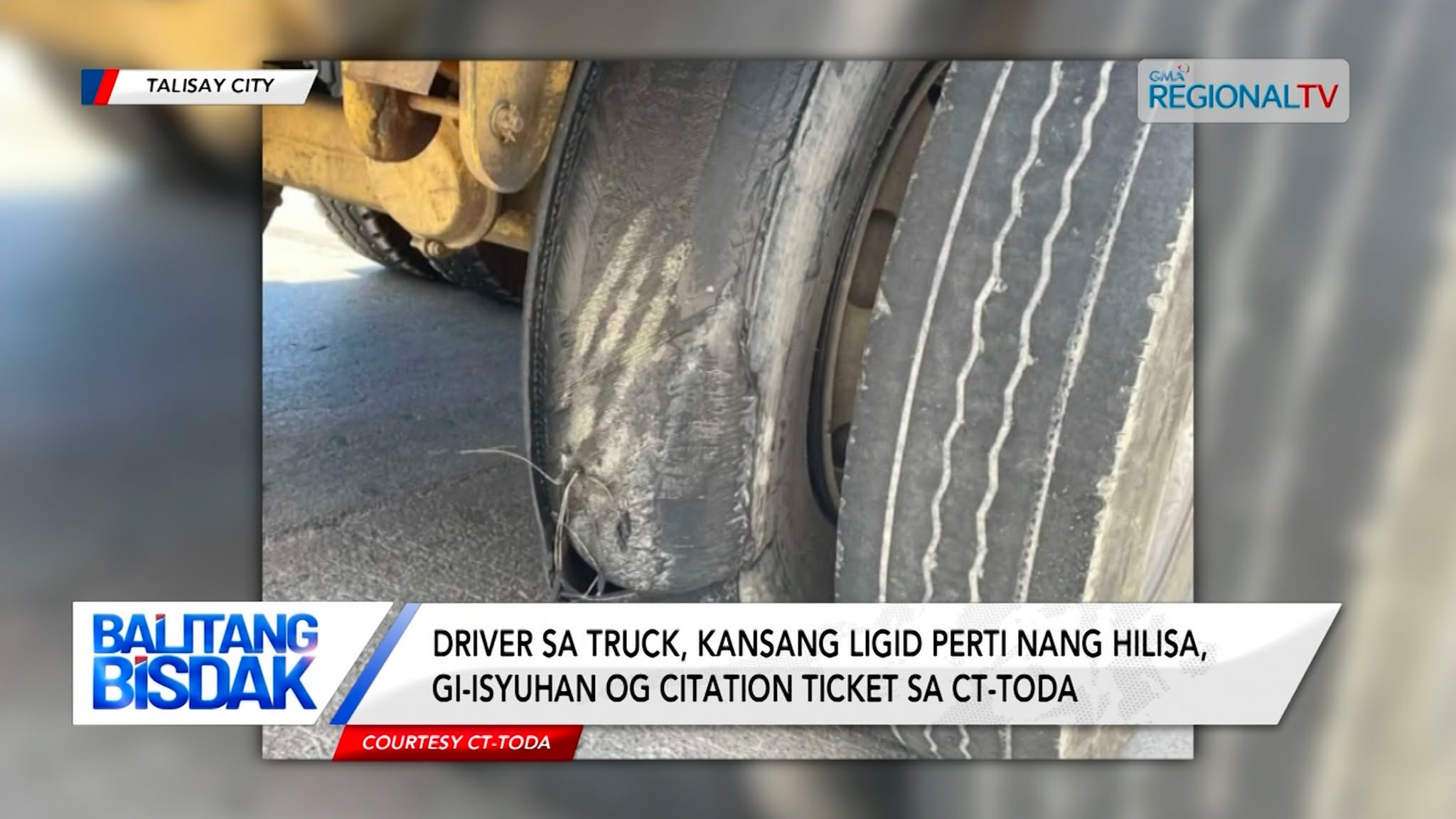 Driver sa truck, kansang ligid perti na’ng hilisa, gi-isyuhan og citation ticket