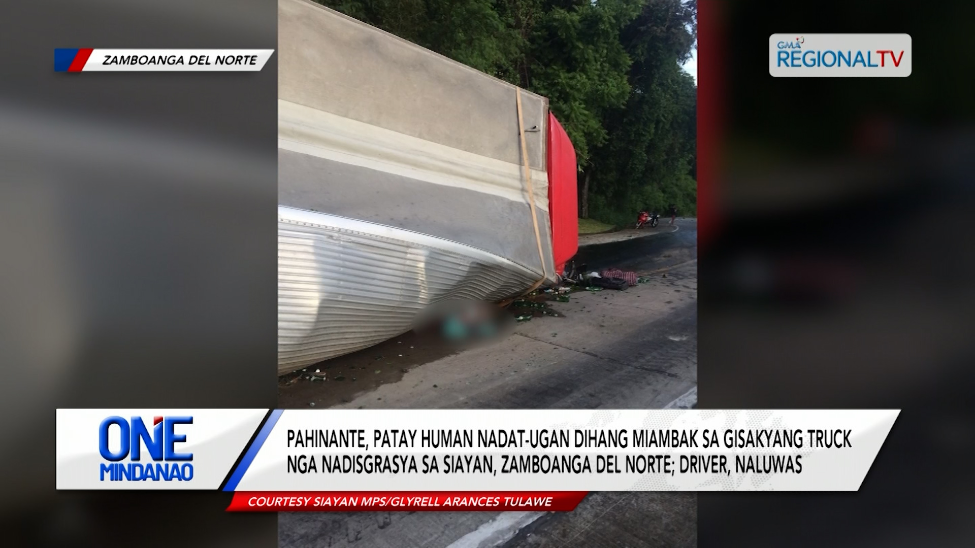 Pahinante, Patay human nadat-ugan dihang miambak sa gisakyang truck