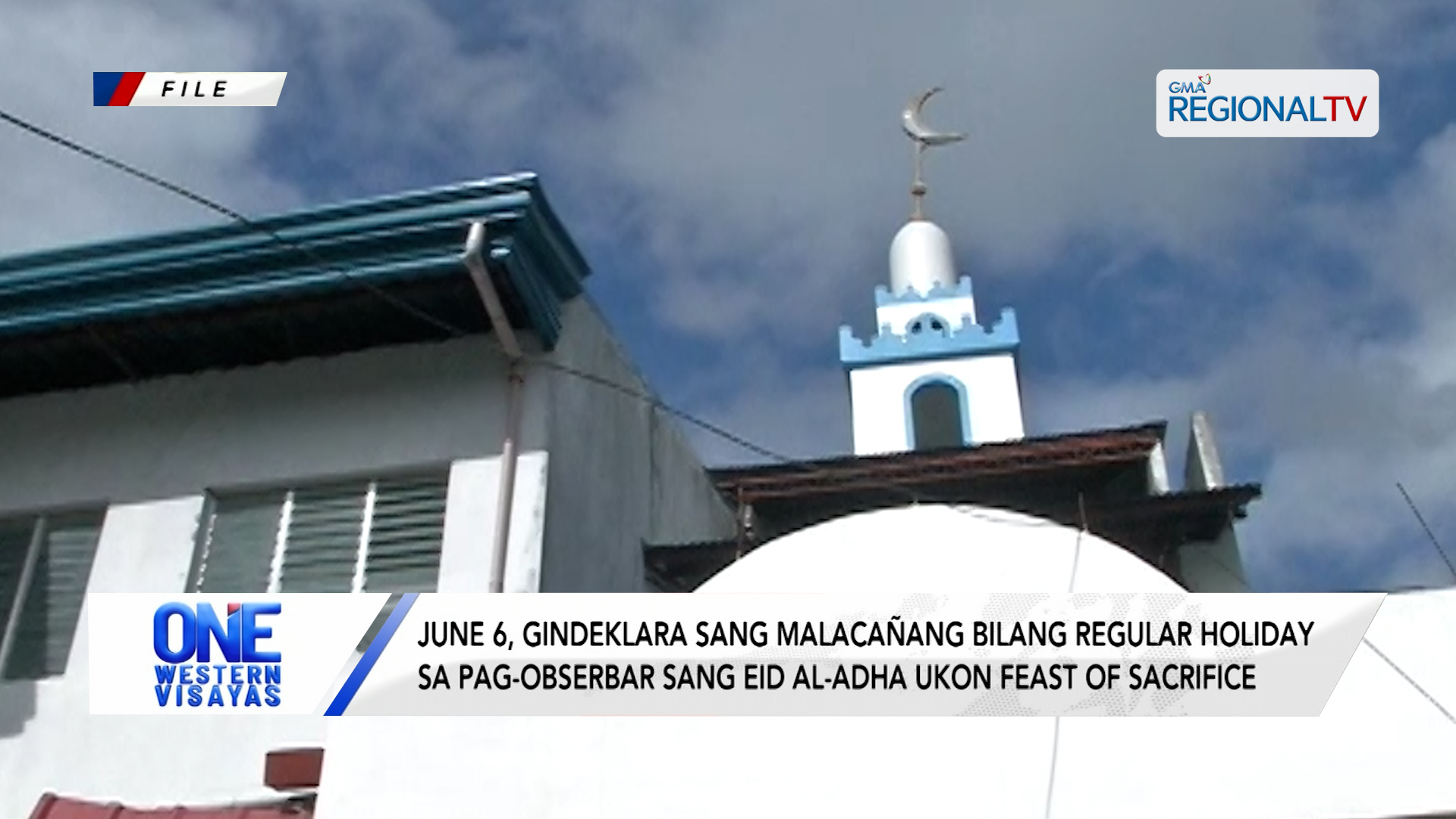 June 6, gindeklara nga regular holiday sa pag-obserbar sang Eid Al-Adha