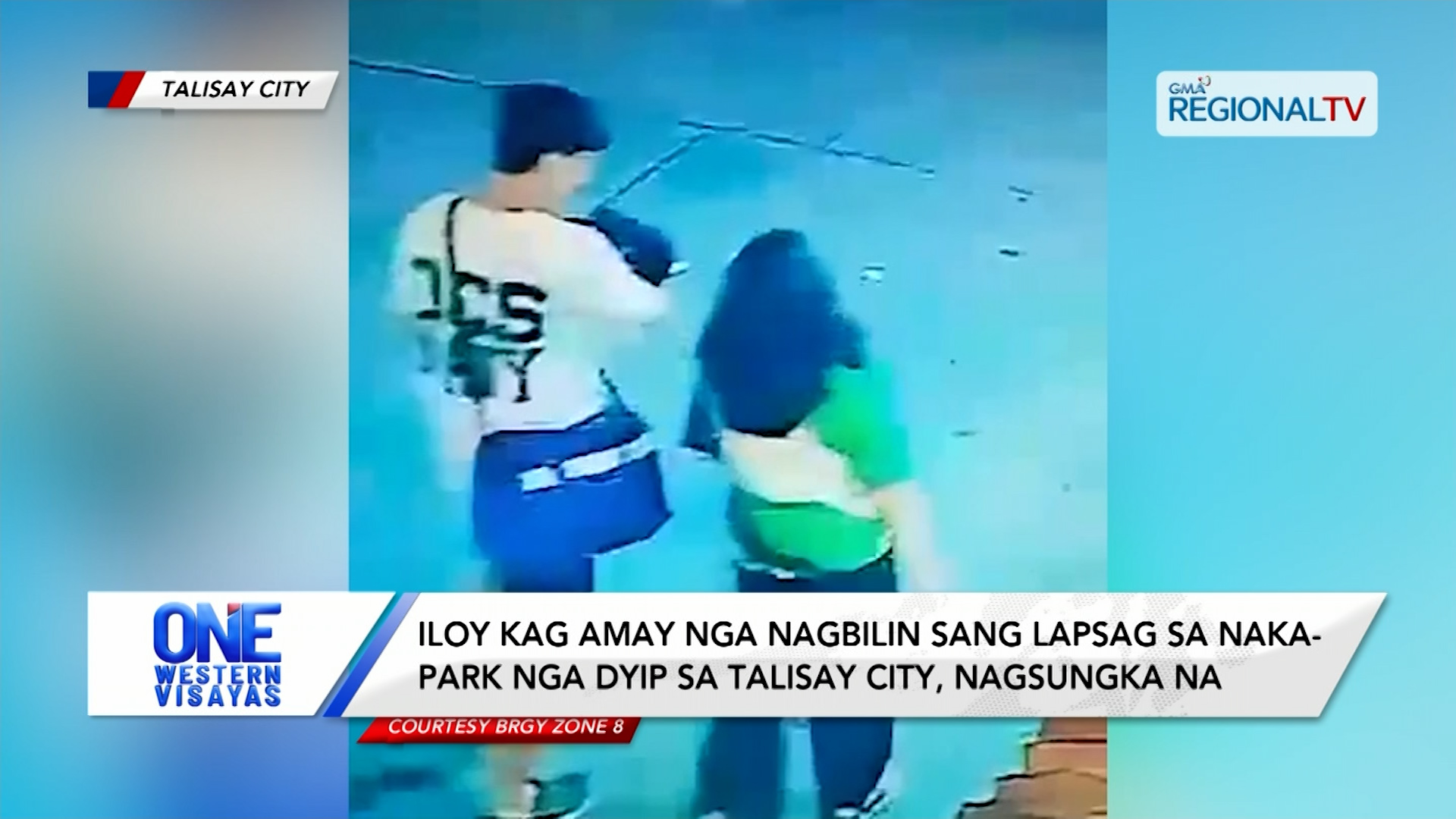 Iloy kag amay nga nagbilin sang lapsag sa dyip sa Talisay City, nagsungka