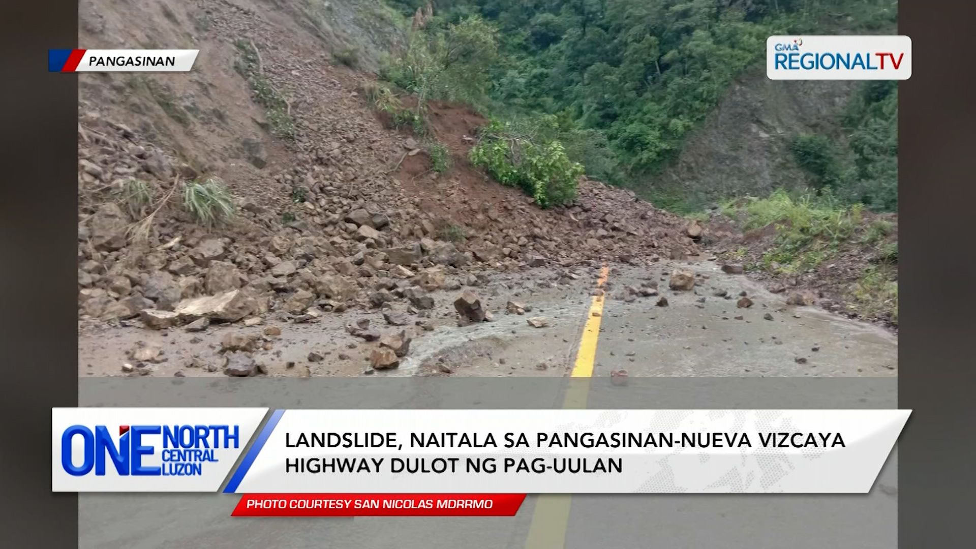 Landslide, naitala sa Pangasinan-Nueva Vizcaya Highway dulot ng pag-uulan