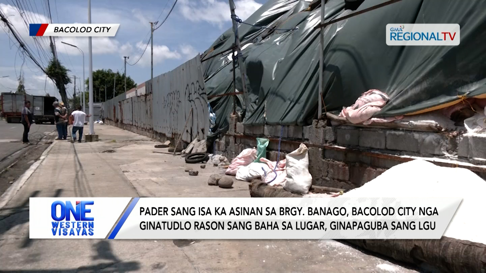 Pader sang isa ka asinan sa Bacolod City nga ginatudlo rason sang baha | One Western Visayas