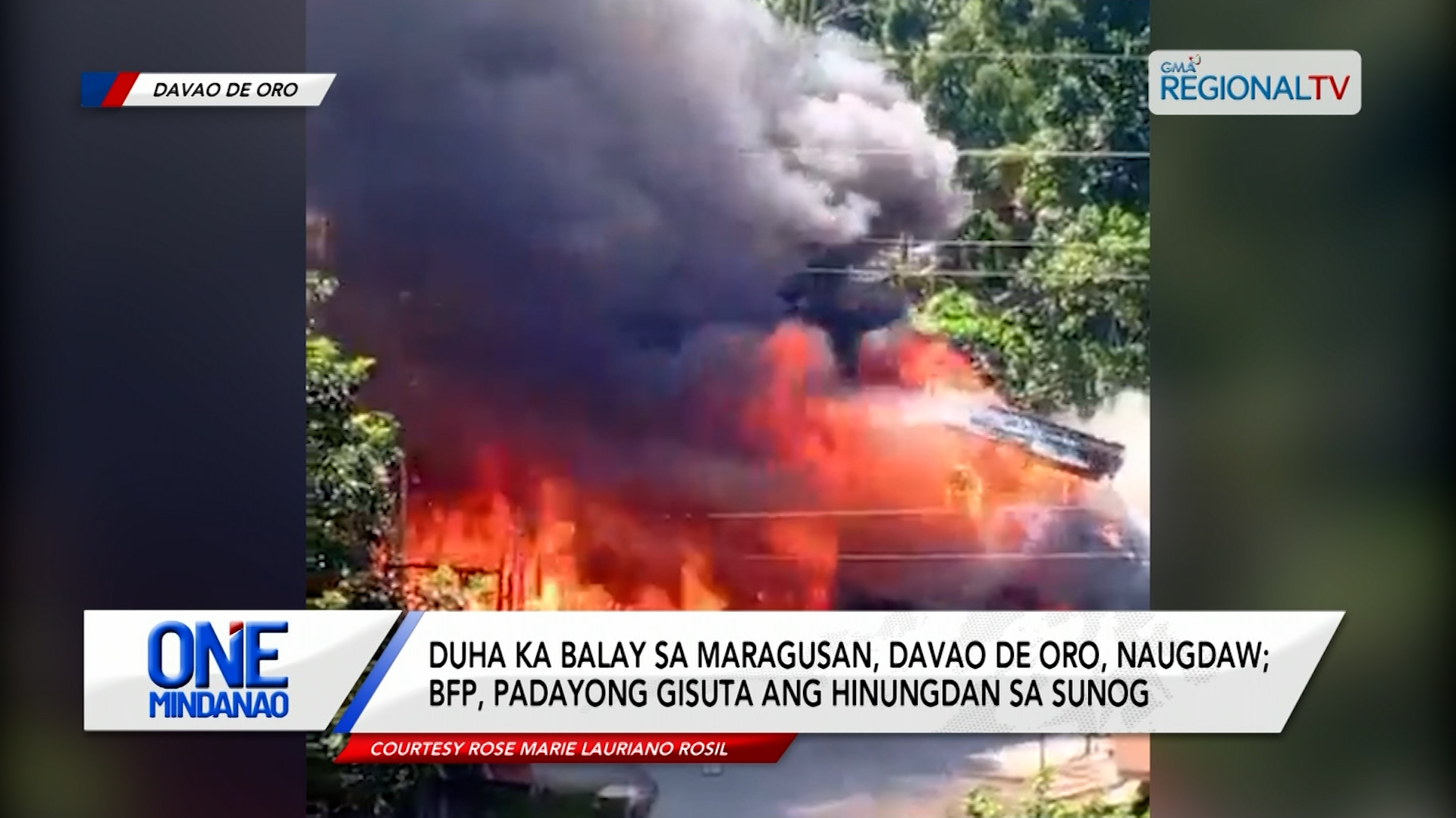 2 ka balay, nasunog sa Maragusan, Davao de Oro | One Mindanao