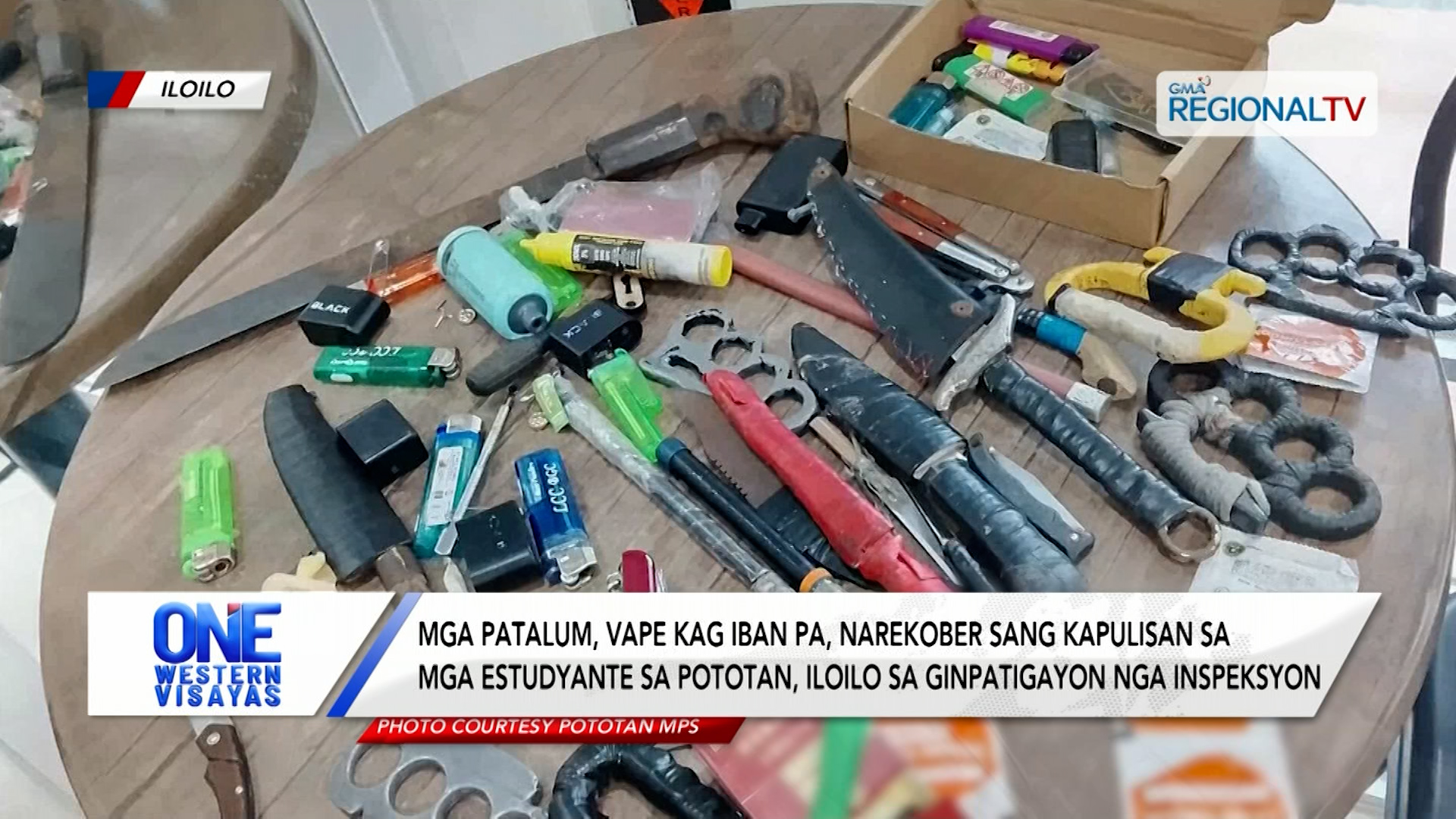Mga patalum, narekober sang kapulisan sa mga estudyante sa Pototan, Iloilo | One Western Visayas