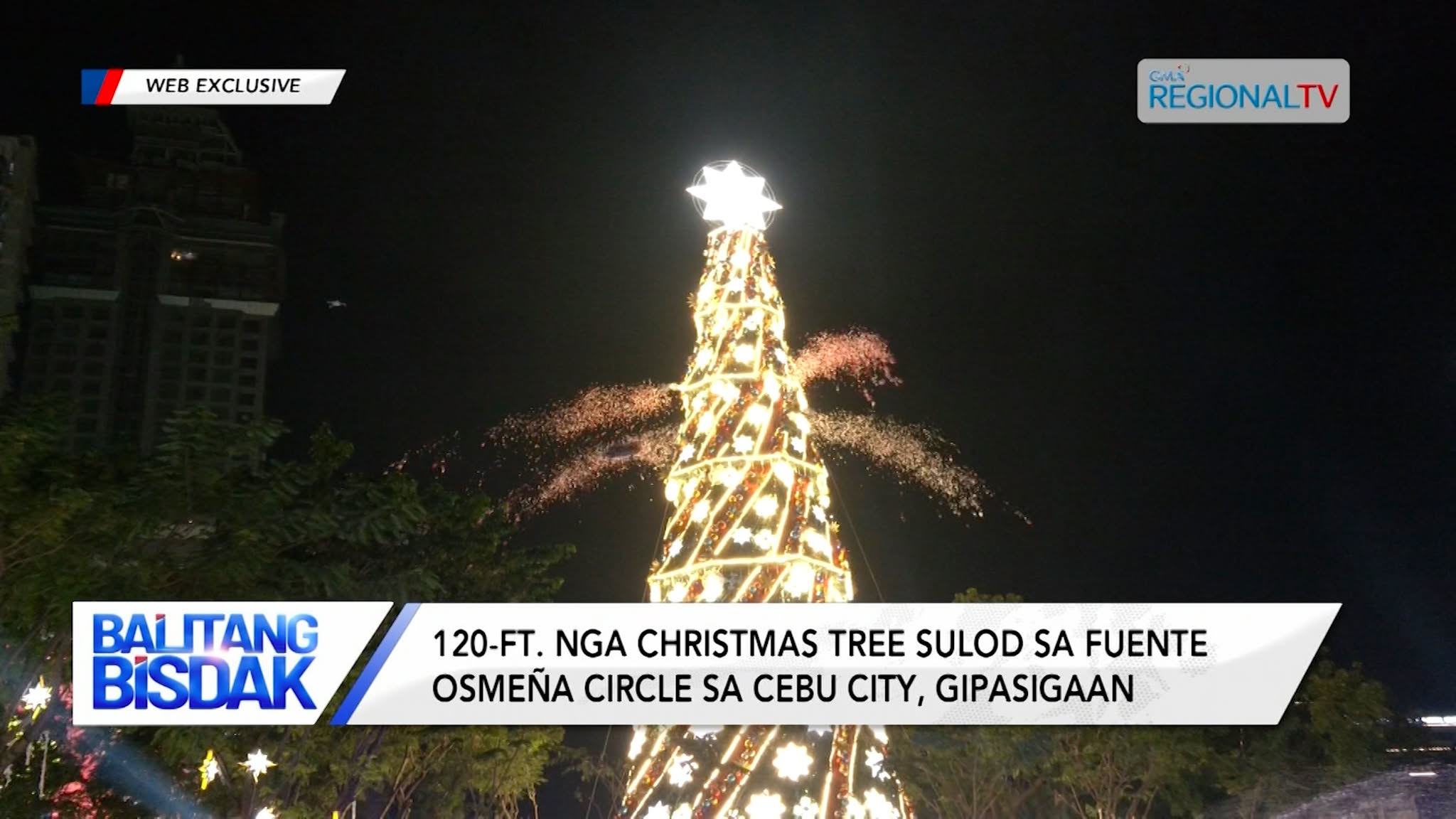 Christmas Tree Sulod sa Fuente Osmeña Circle sa Cebu City, Gipasigaan | Balitang Bisdak