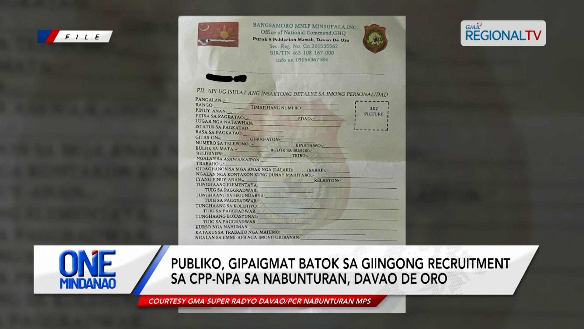 Publiko, gipaigmat sa giingong recruitment sa CPP-NPA | One Mindanao