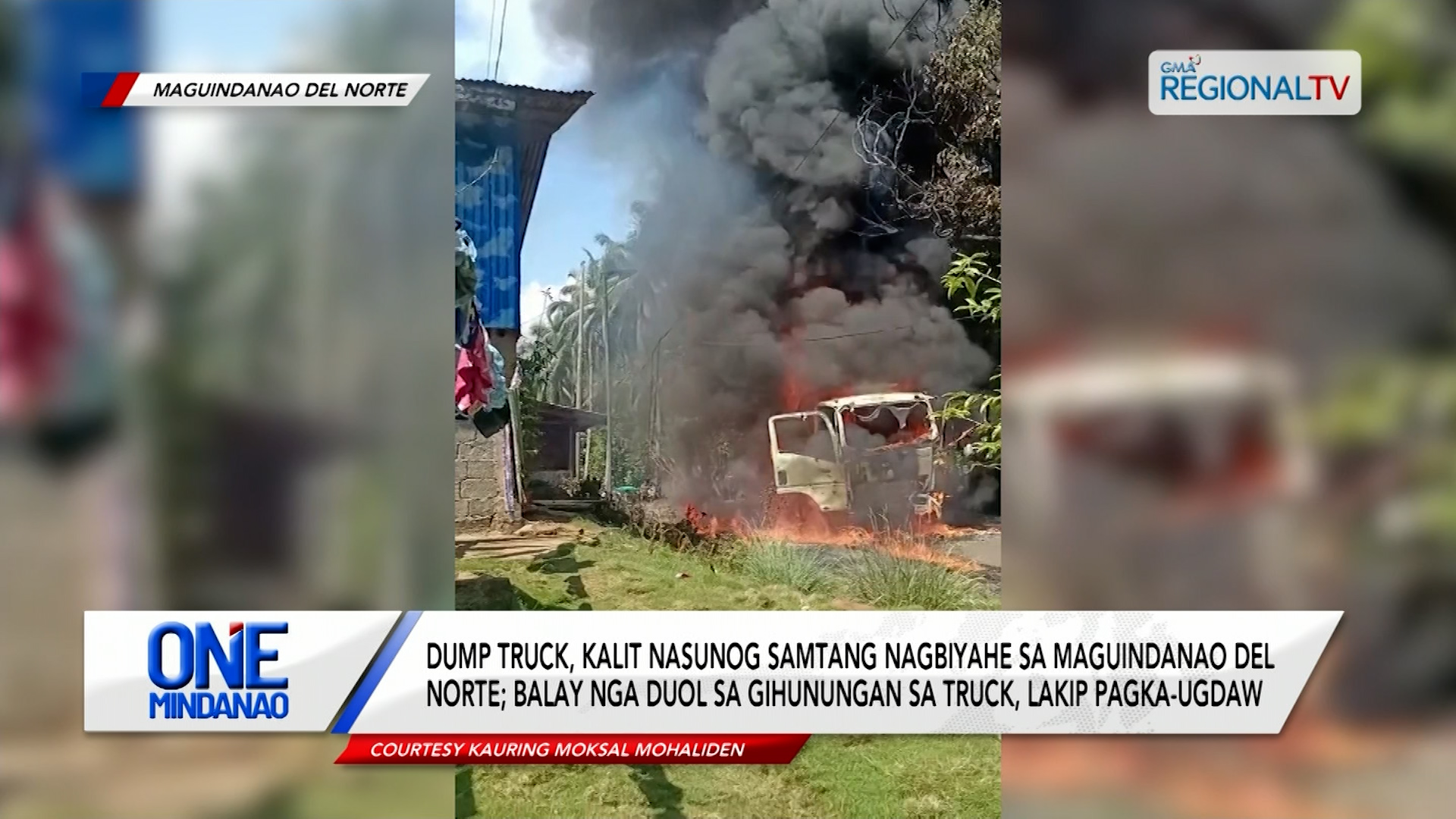 Dump truck, kalit nasunog samtang nagbiyahe sa Maguindanao del Norte | One Mindanao