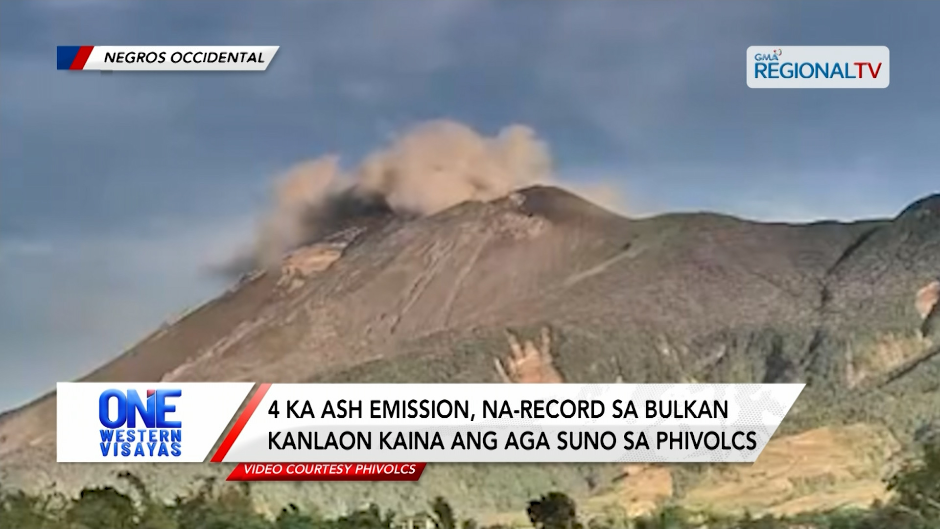 4 ka ash emission, na-record sa bulkan kanlaon kaina ang aga suno sa PHIVOLCS | One Western Visayas