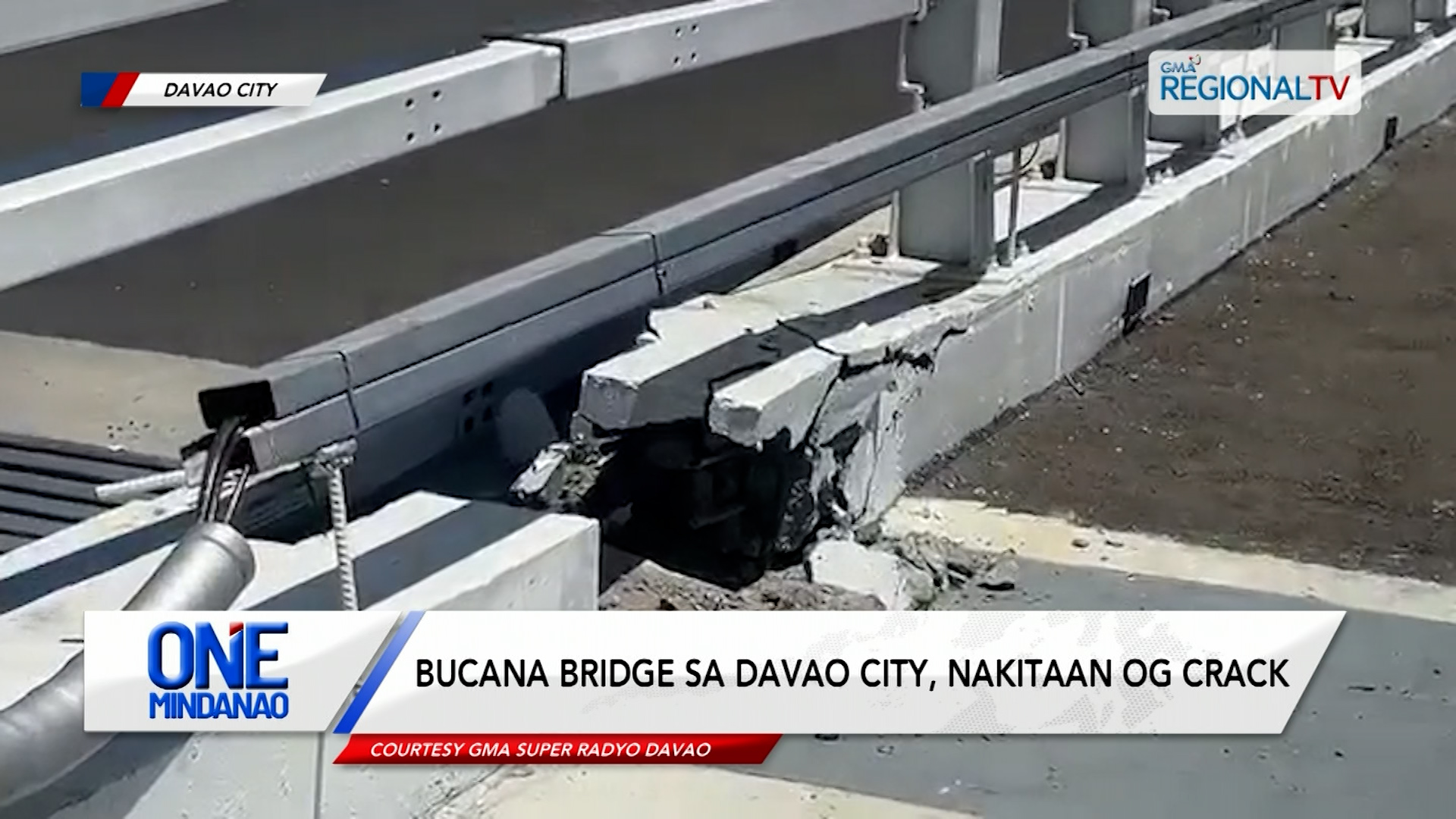 Bucana Bridge sa Davao City, nakitaan og crack I One Mindanao