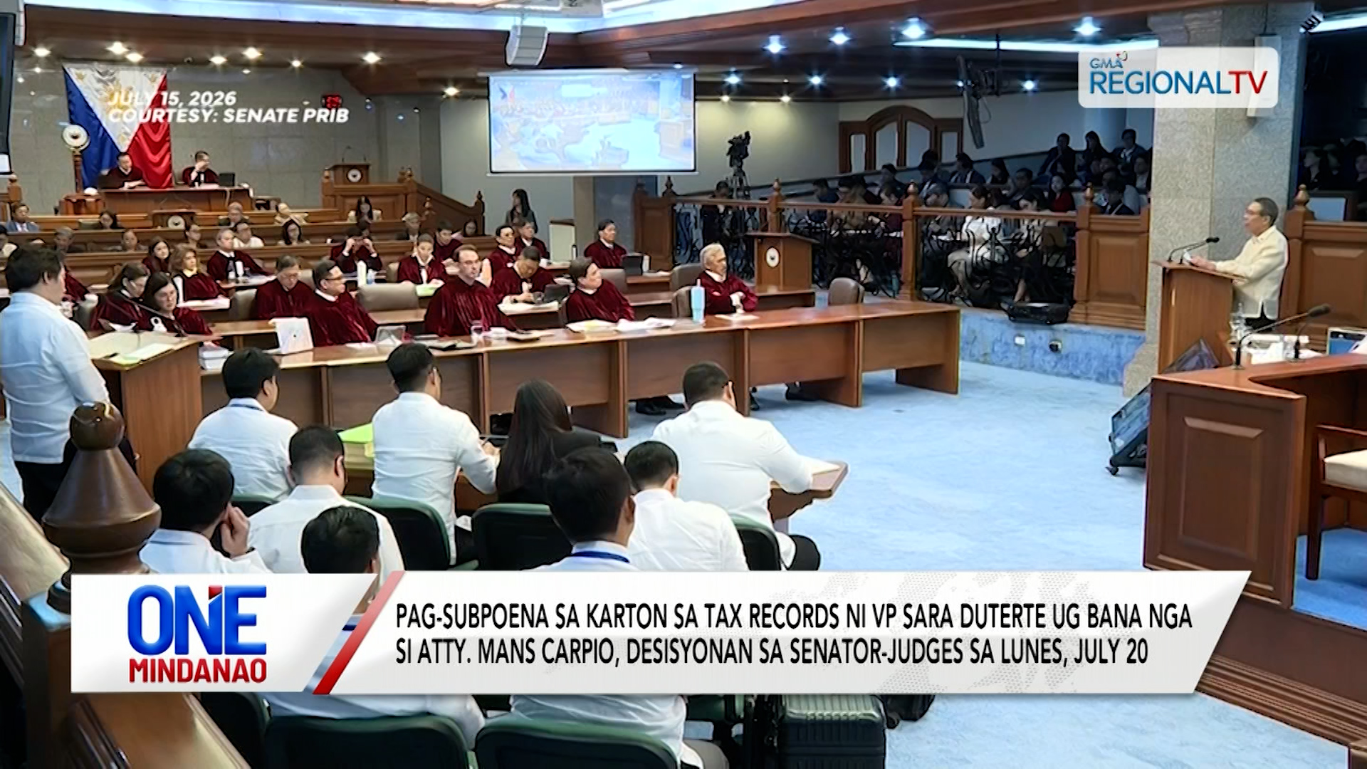 Pag-subpoena sa karton sa tax records ni VPSD ug Atty. Carpio, desisyonan I One Mindanao