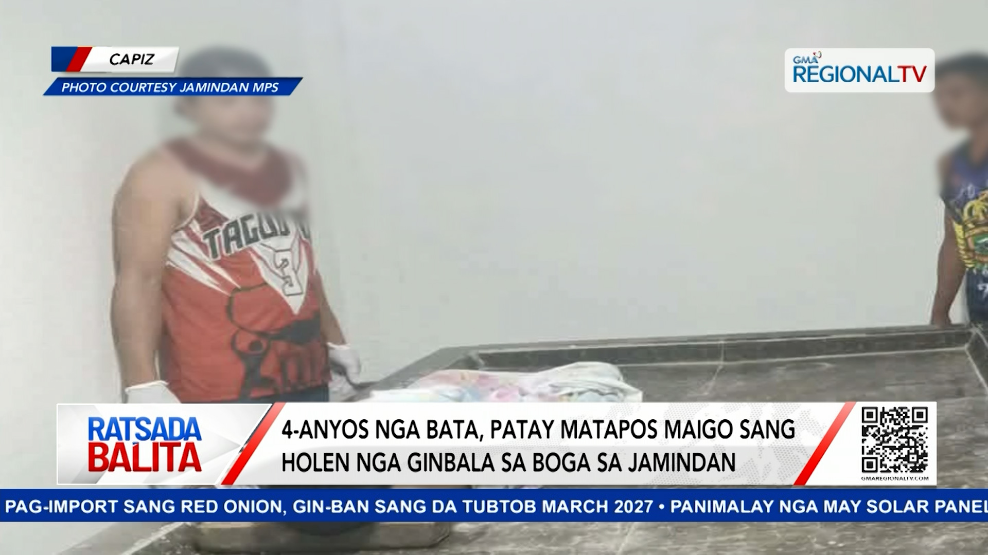 4-anyos nga bata, patay matapos maigo sang holen nga ginbala sa boga sa Jamindan | Ratsada Balita