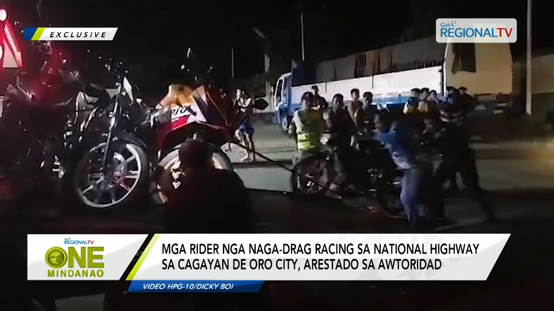 Mga rider nga naga-drag racing sa Cagayan De Oro City, arestado