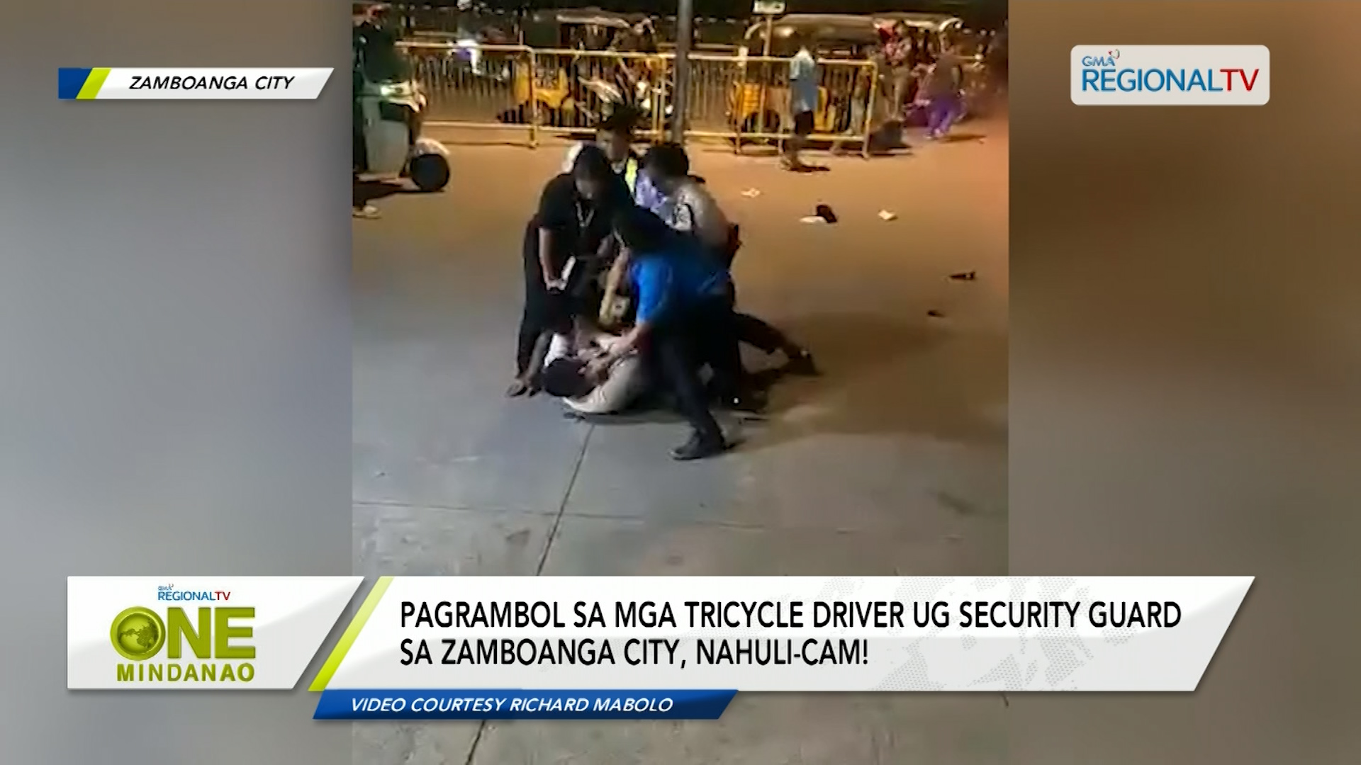 Pagrambol sa mga tricycle driver ug security guard sa Zamboanga City, nahuli-cam