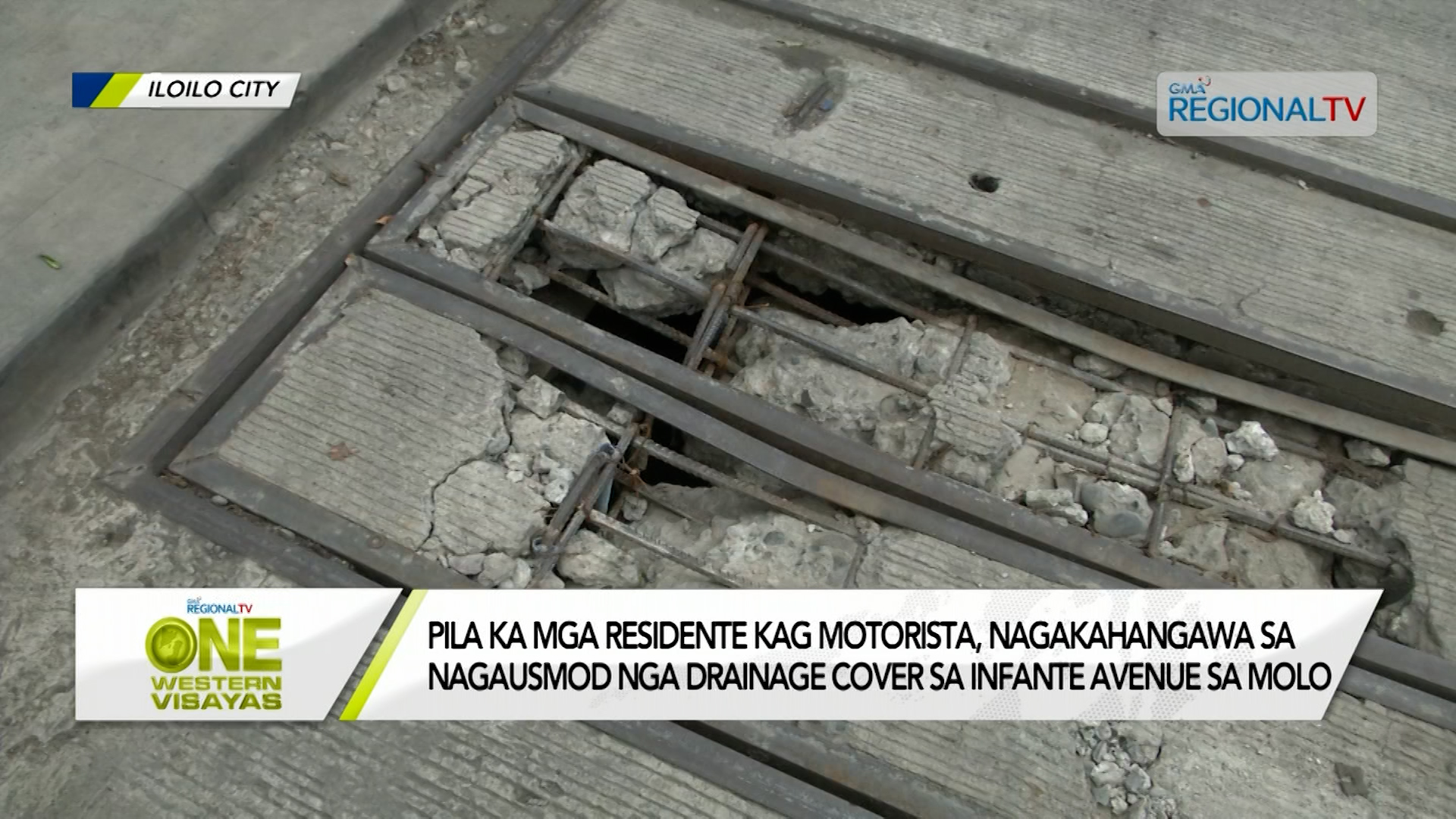 Nagausmod nga drainage cover sa Infante Avenue sa Molo