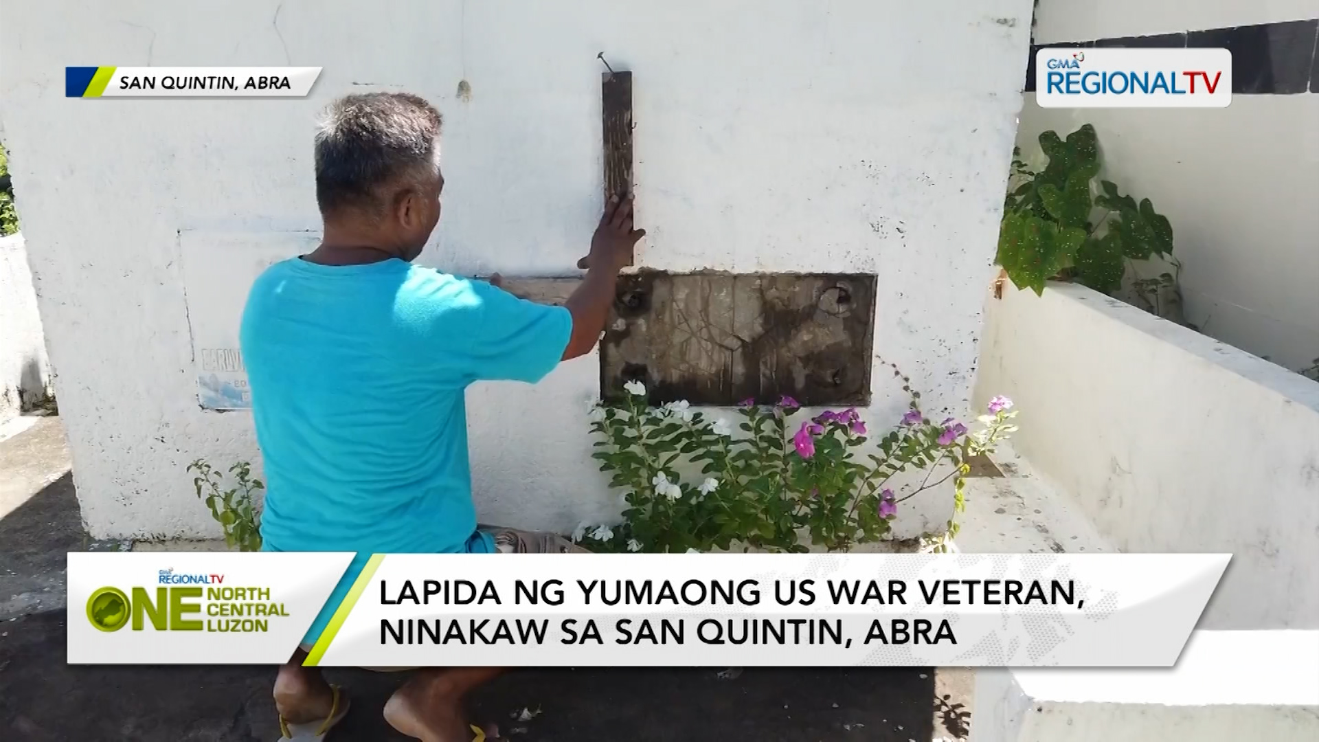 Lapida ng yumaong US war veteran, ninakaw sa San Quintin, Abra