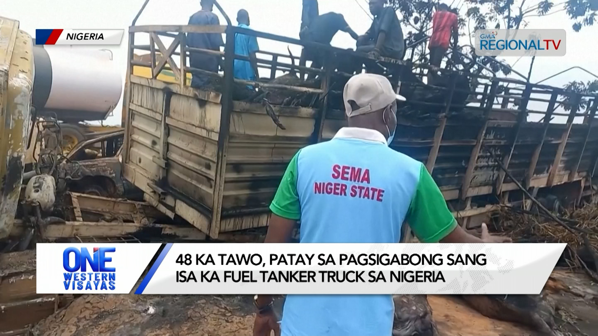 48 ka tawo, patay sa pagsigabong sang isa ka fuel tanker truck sa Nigeria