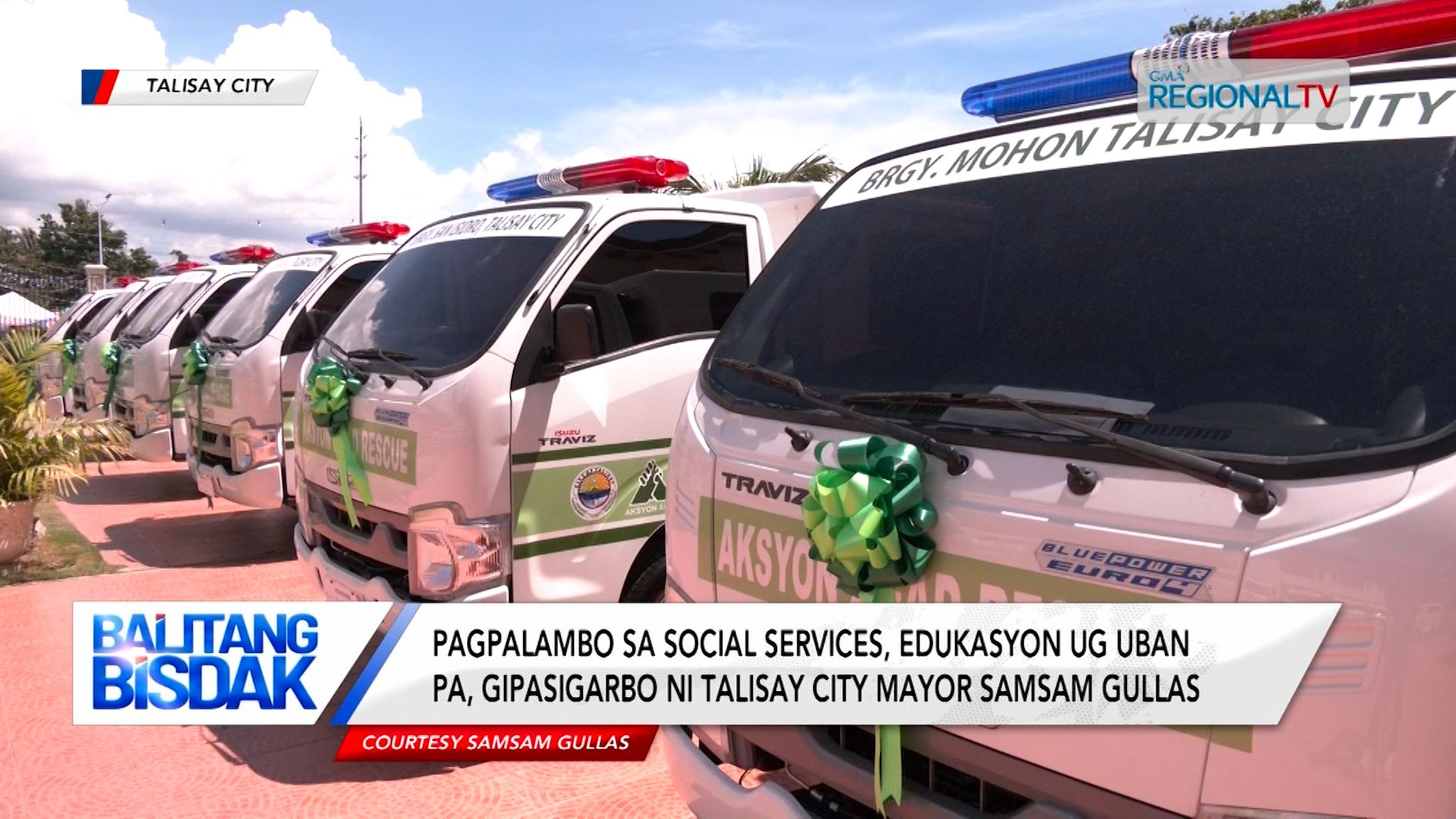 Tanang barangay sa Talisay City, gitagsaan og emergency ug rescue vehicle