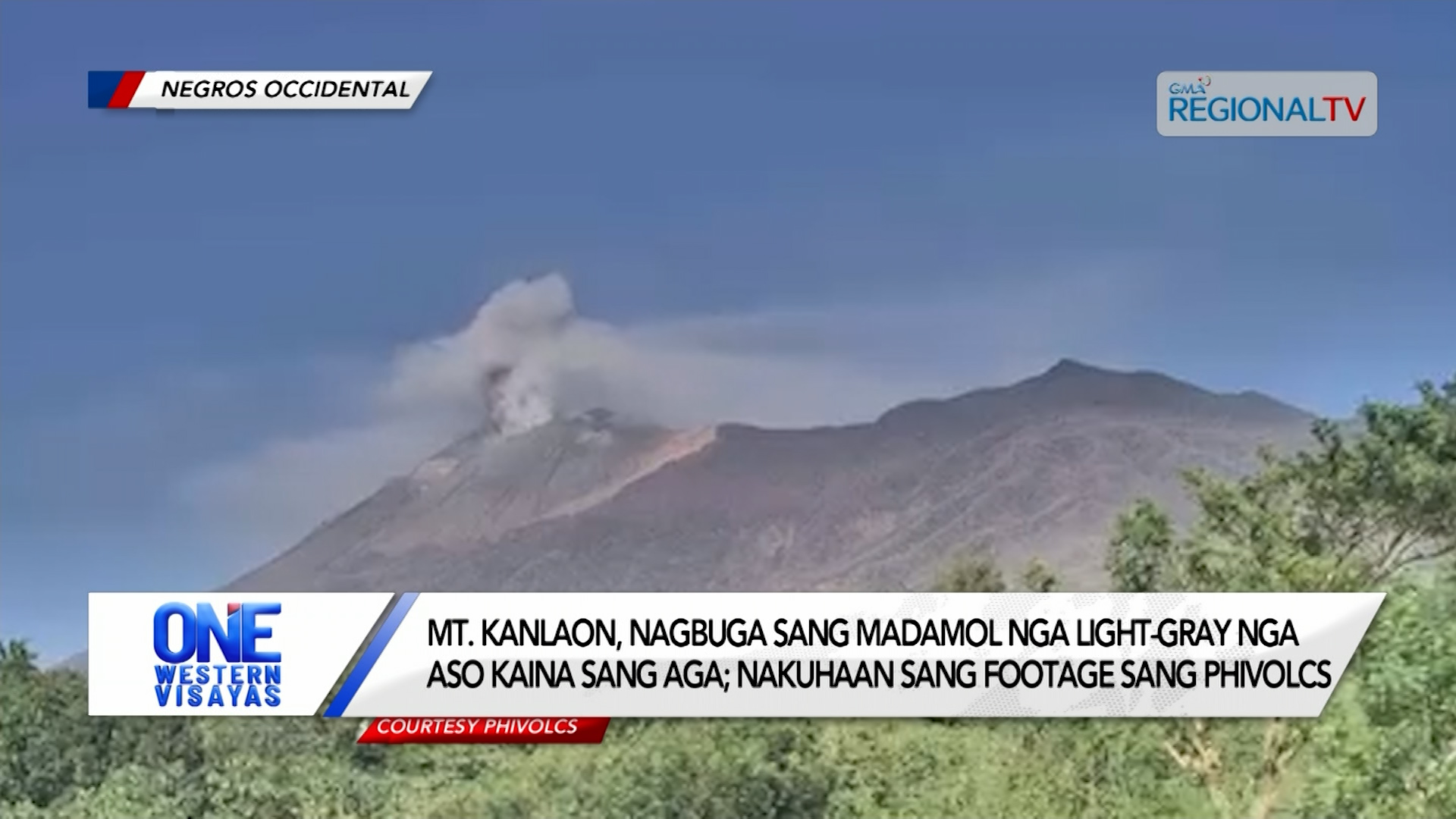 Mt. Kanlaon, nagbuga sang madamol nga ; nakuhaan sang footage sang PHIVOLCS