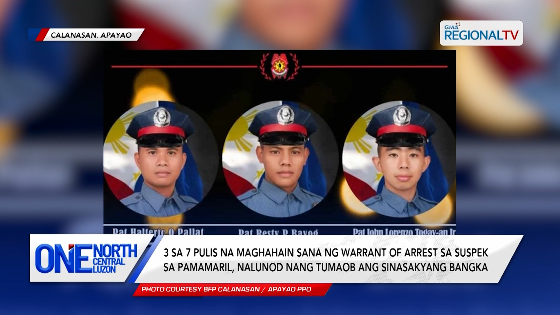 3 pulis, nalunod nang tumaob ang sinasakyang bangka sa Apayao