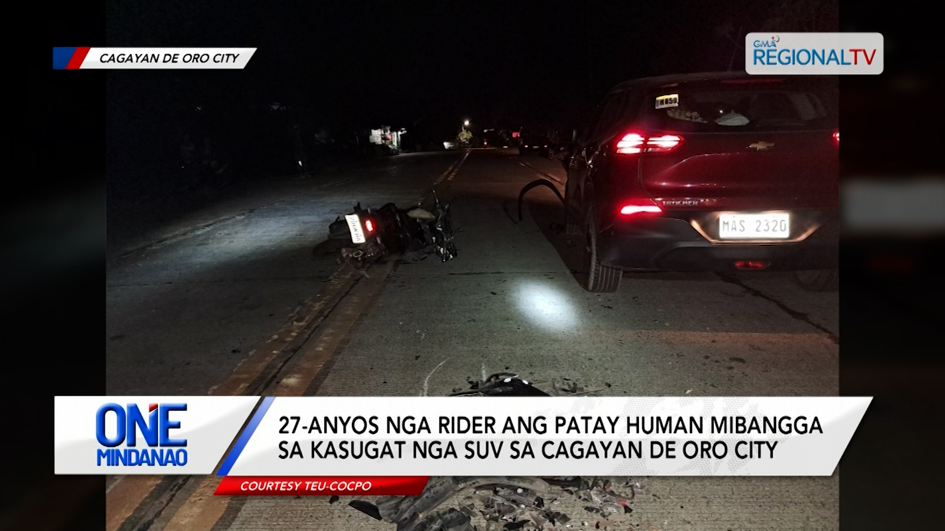 27-anyos nga rider, patay human mibangga sa SUV sa Cagayan de Oro City