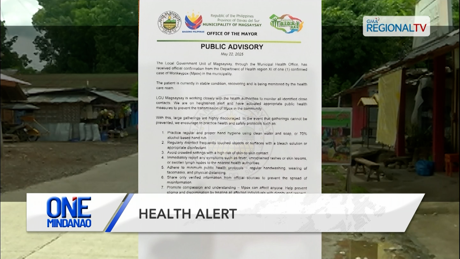 Usa ka kaso sa MPOX, natala sa Magsaysay, Davao del Sur, sumala sa RHU