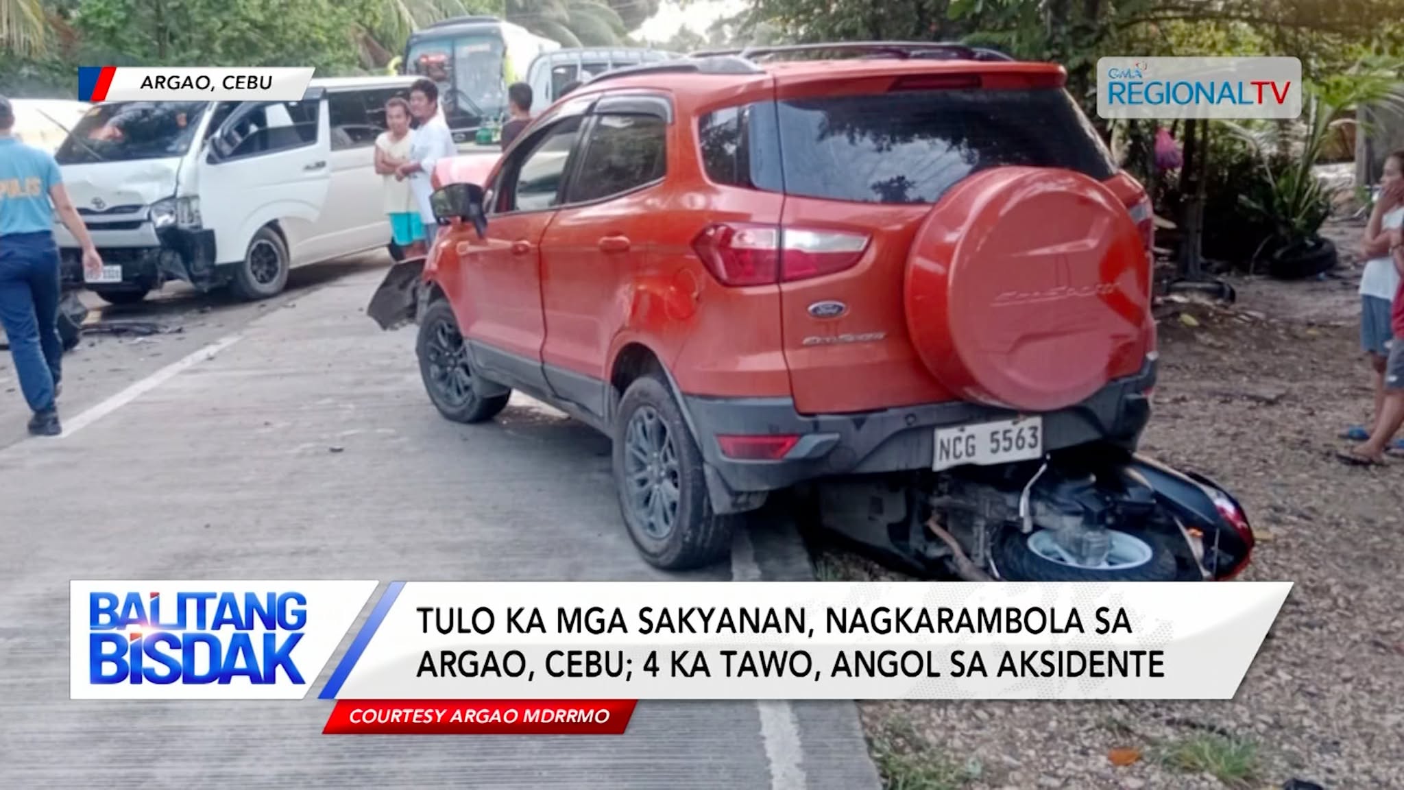 3 ka sakyanan, nagkarambola sa Argao, Cebu; 4 ka tawo, angol