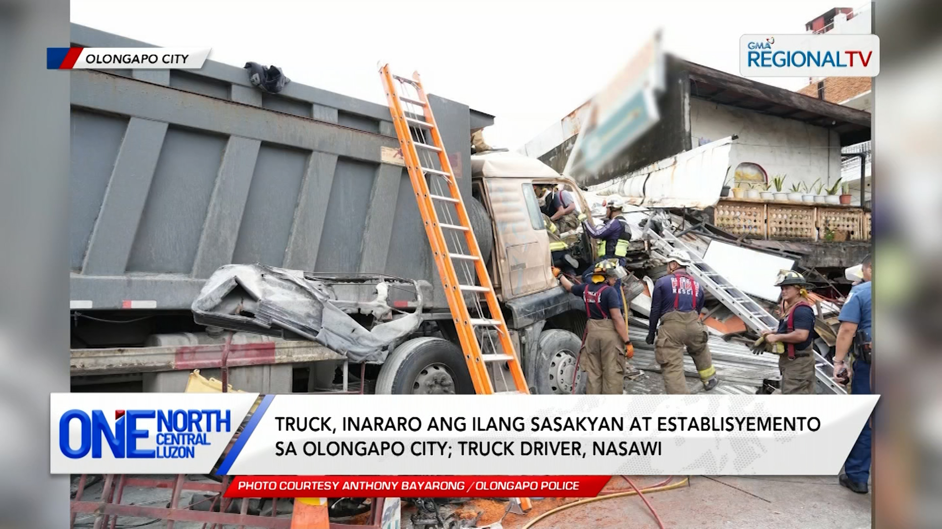 Truck, inararo ang ilang sasakyan at establisyemento sa Olongapo City