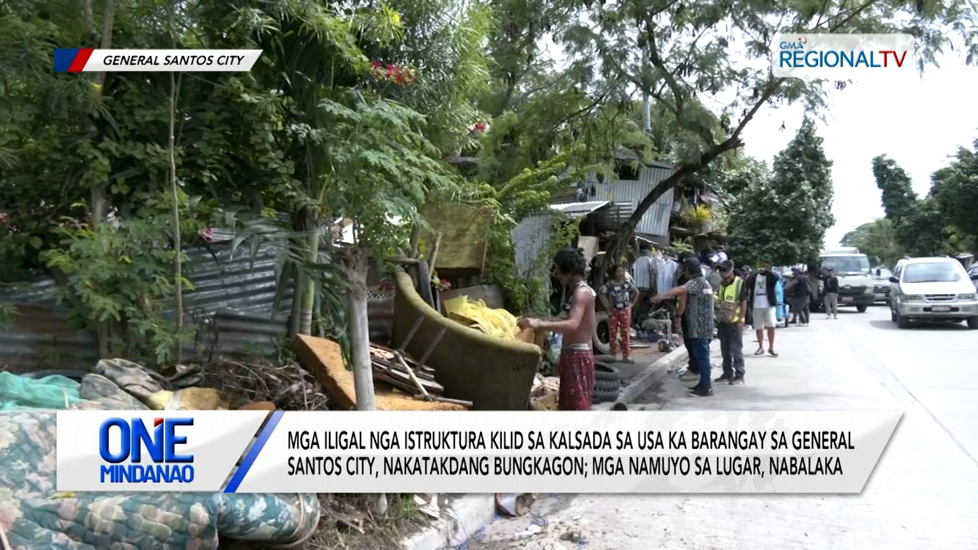 Mga iligal nga istruktura sa usa ka barangay sa General Santos City, bungkagon