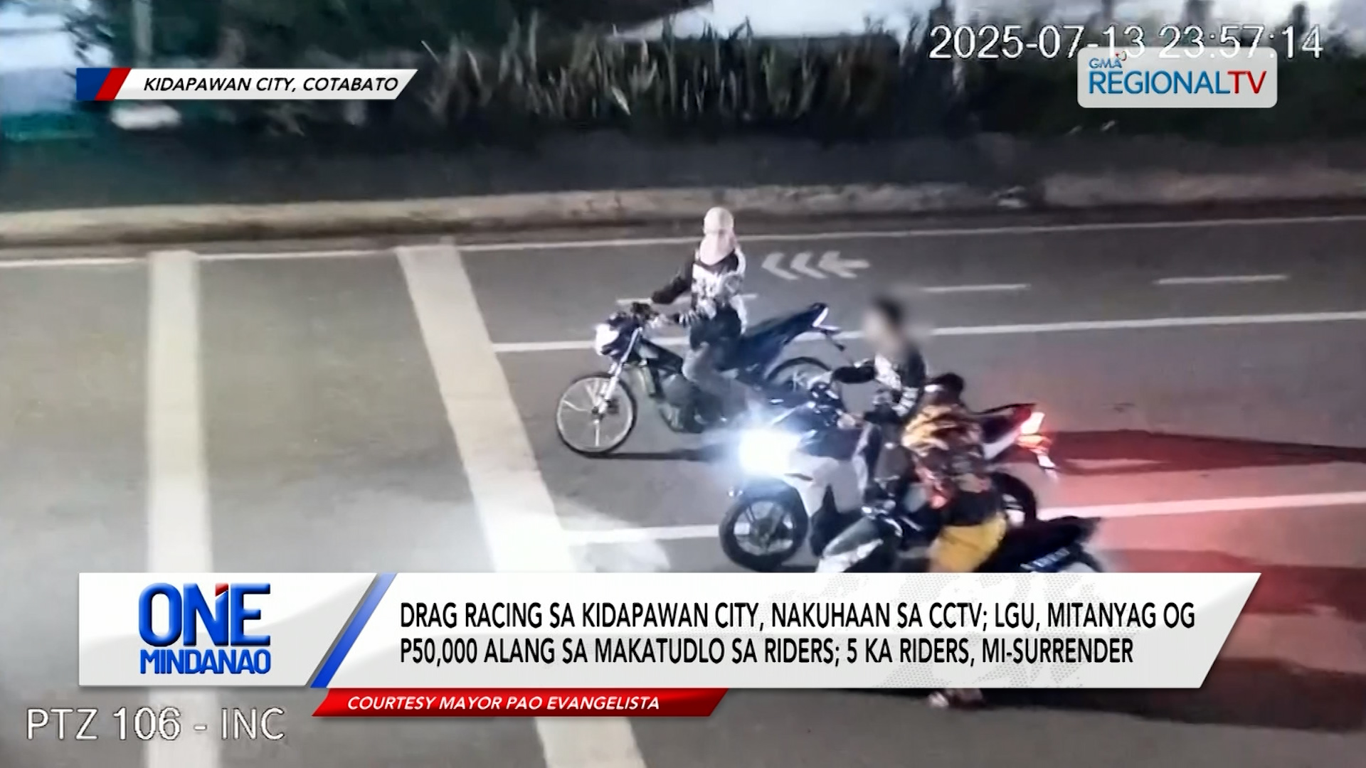 Drag racing sa Kidapawan City, nakuhaan sa CCTV | One Mindanao